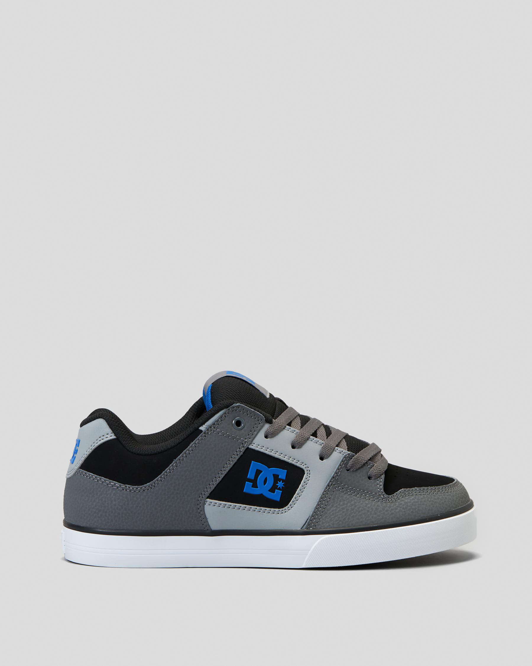 Shop DC Shoes Pure Shoes In Black/grey/blue - Fast Shipping & Easy ...