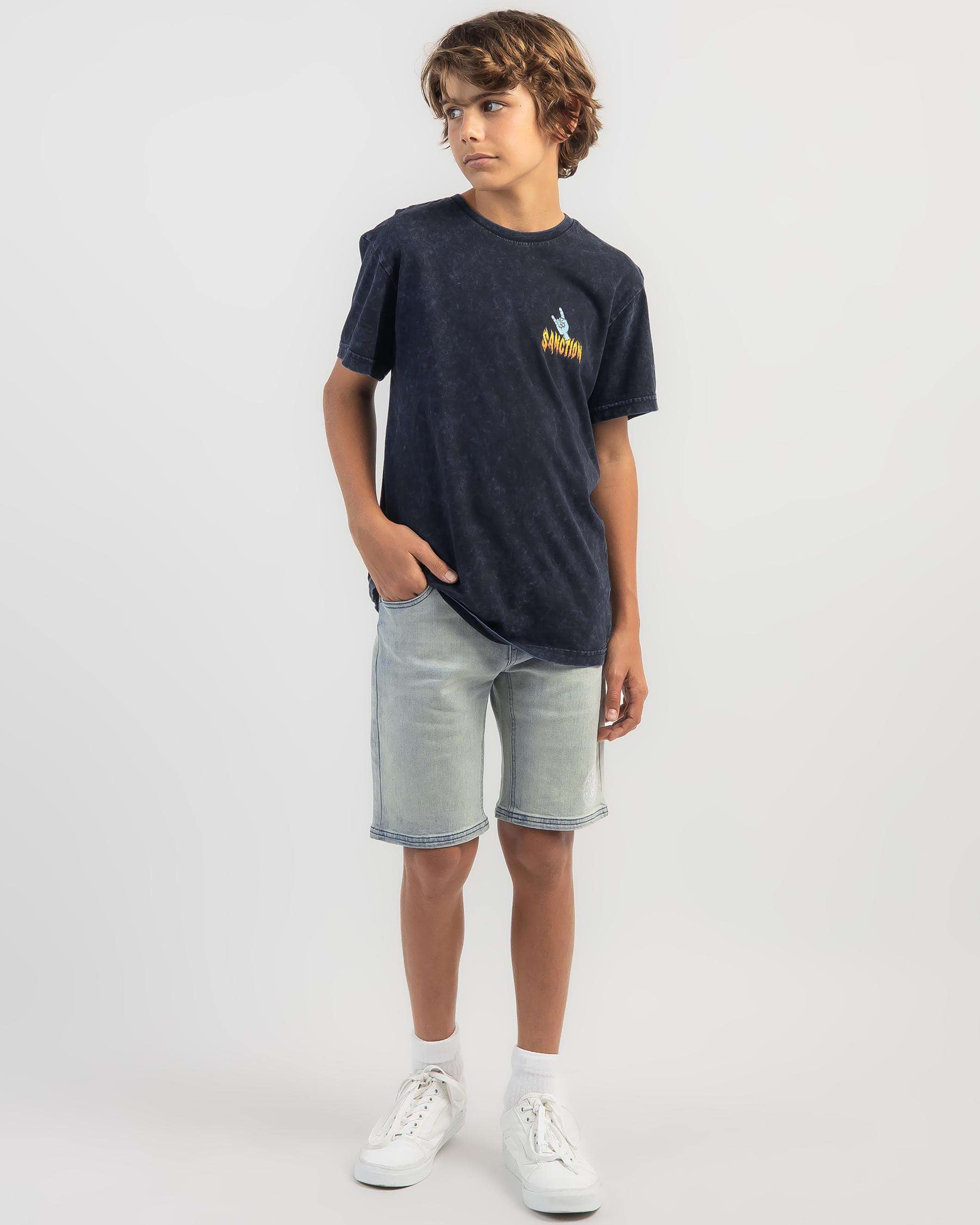 Shop Sanction Boys' Enduro T-Shirt In Navy Acid - Fast Shipping & Easy ...