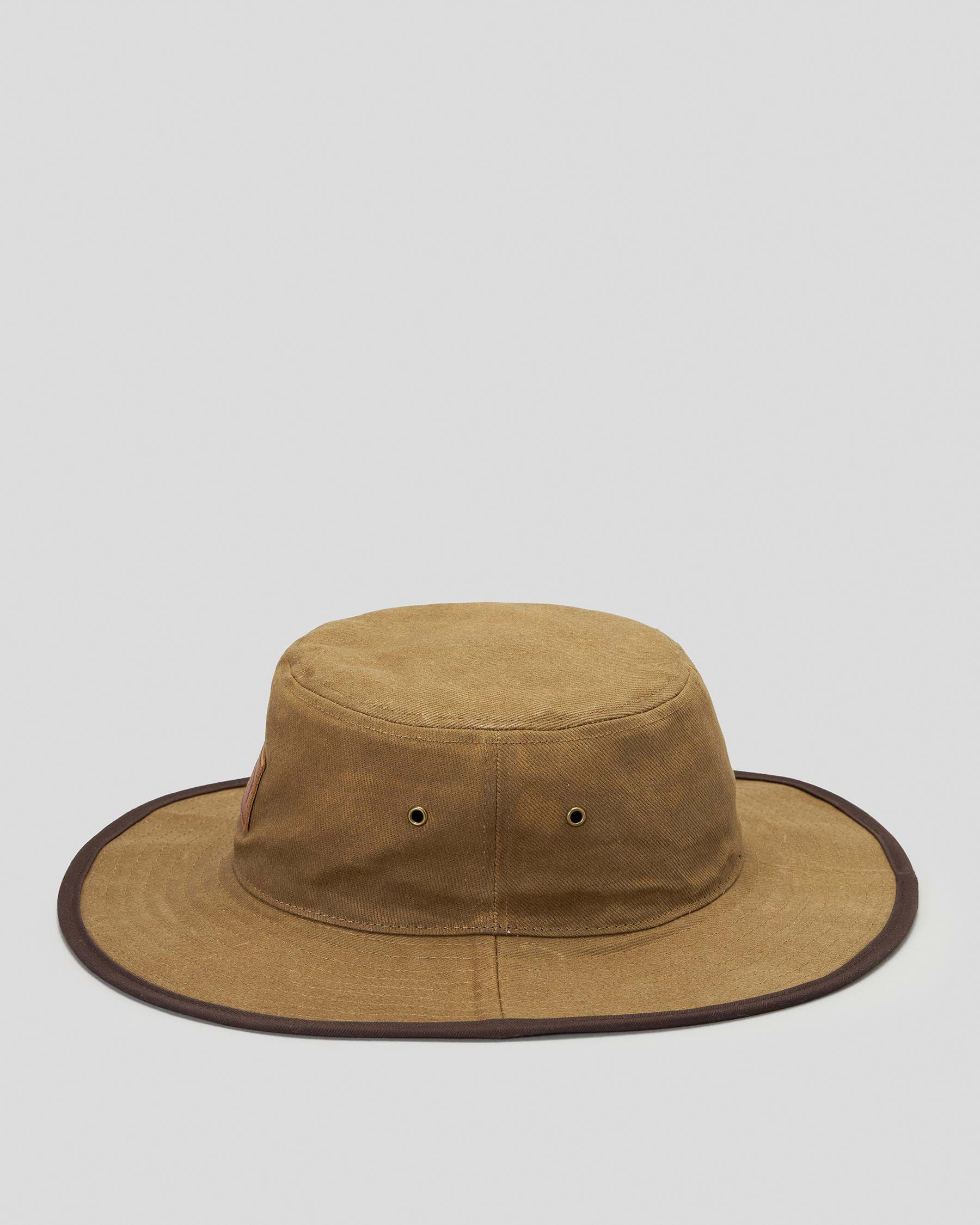 Shop Billabong Waxed Twill Big John Hat In Dark Khaki - Fast Shipping ...