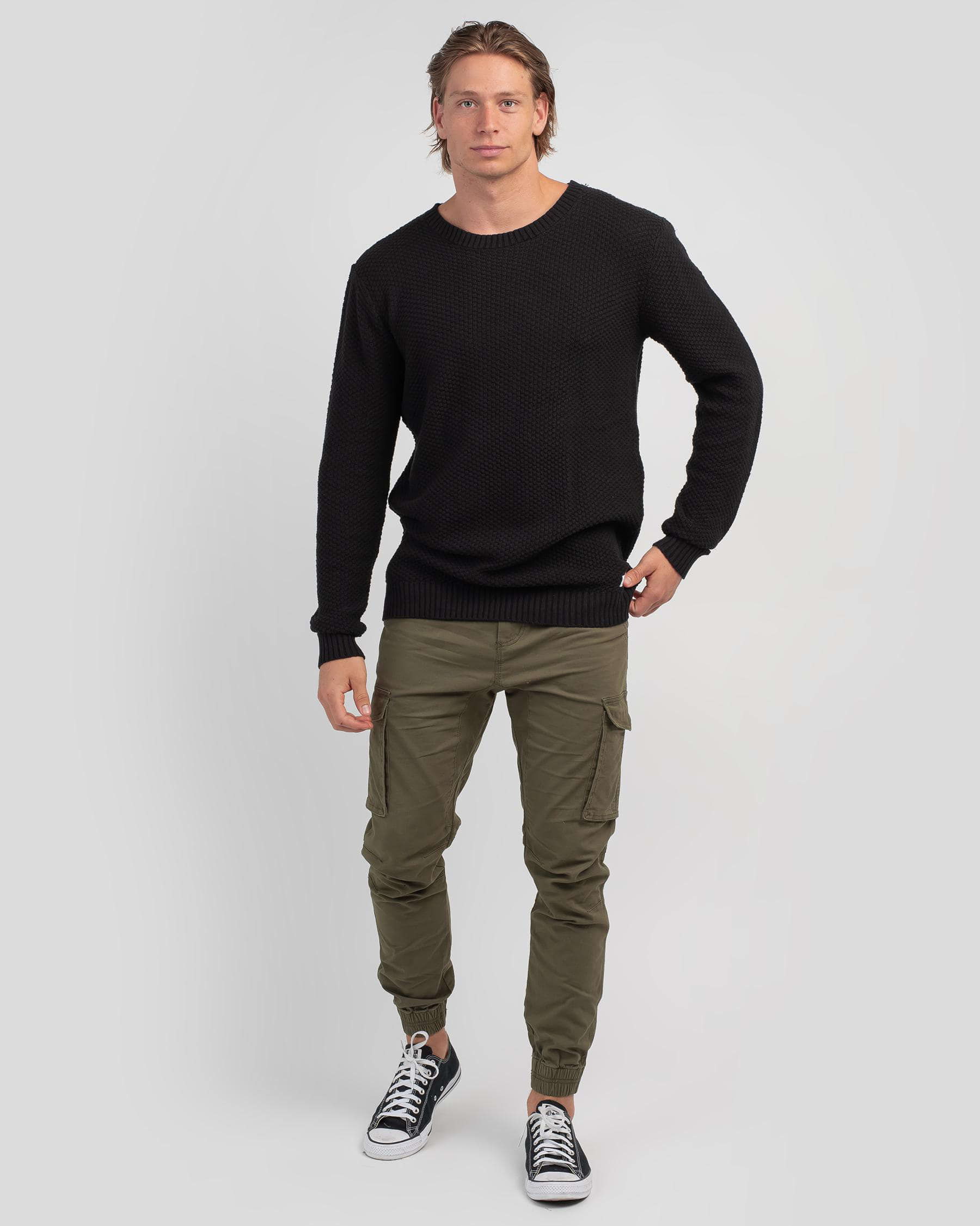 Shop Skylark Hemp Knit Jumper In Black - Fast Shipping & Easy Returns ...