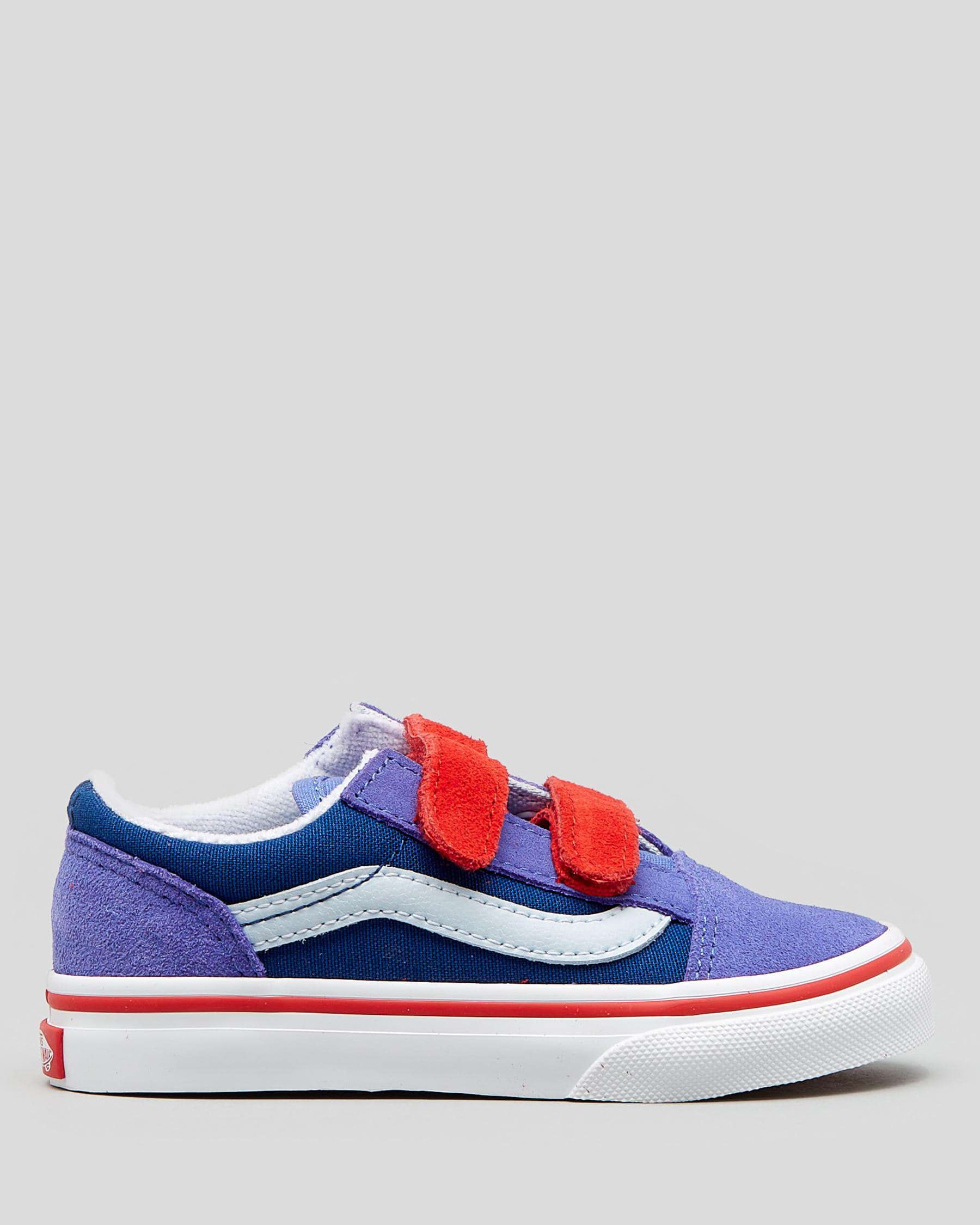 Vans Toddlers' Old Skool Shoes In Baja Blue/red - Fast Shipping & Easy ...