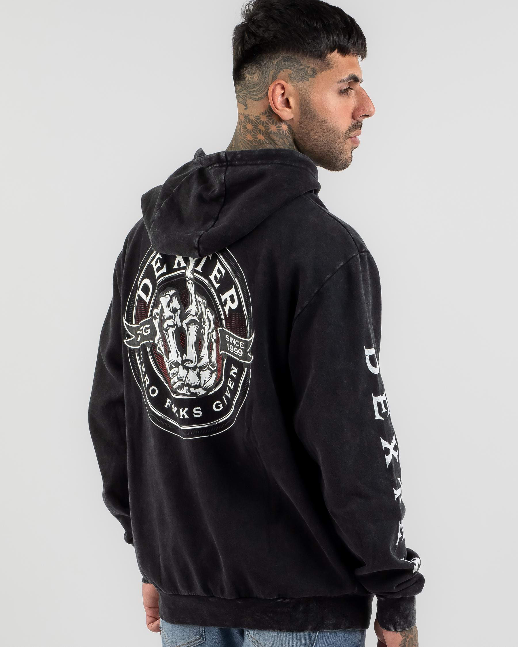 Dexter ZFG Hoodie In Black Acid - Fast Shipping & Easy Returns - City ...