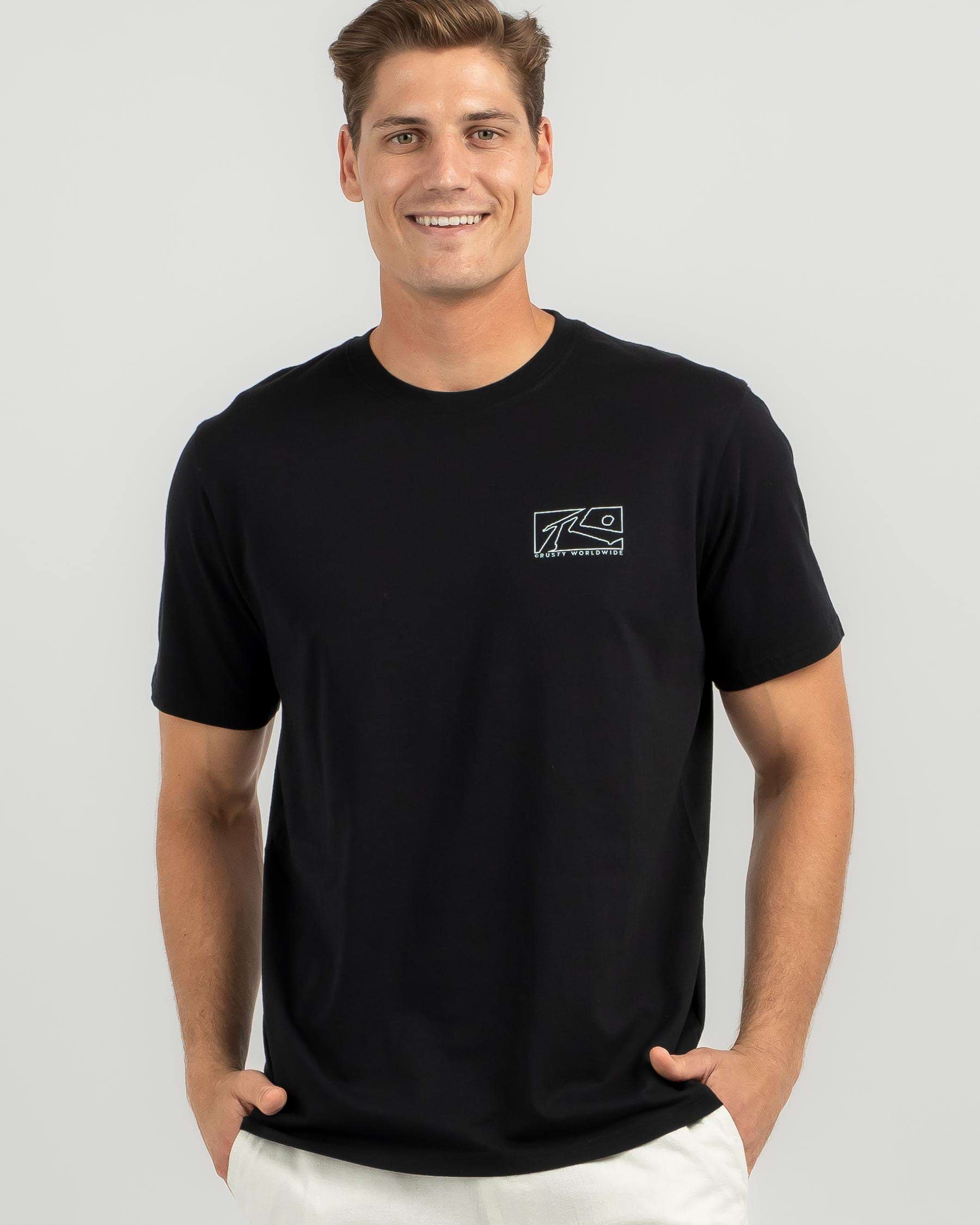 Shop Rusty Boxed Out T Shirt In Black Fast Shipping And Easy Returns
