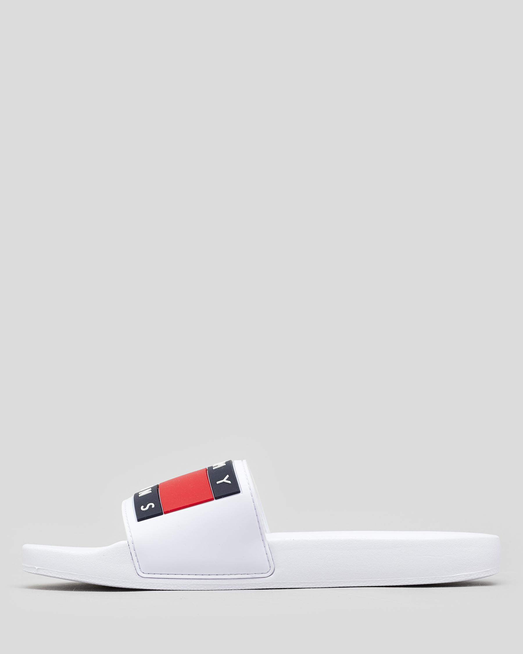 tommy hilfiger slides white women's