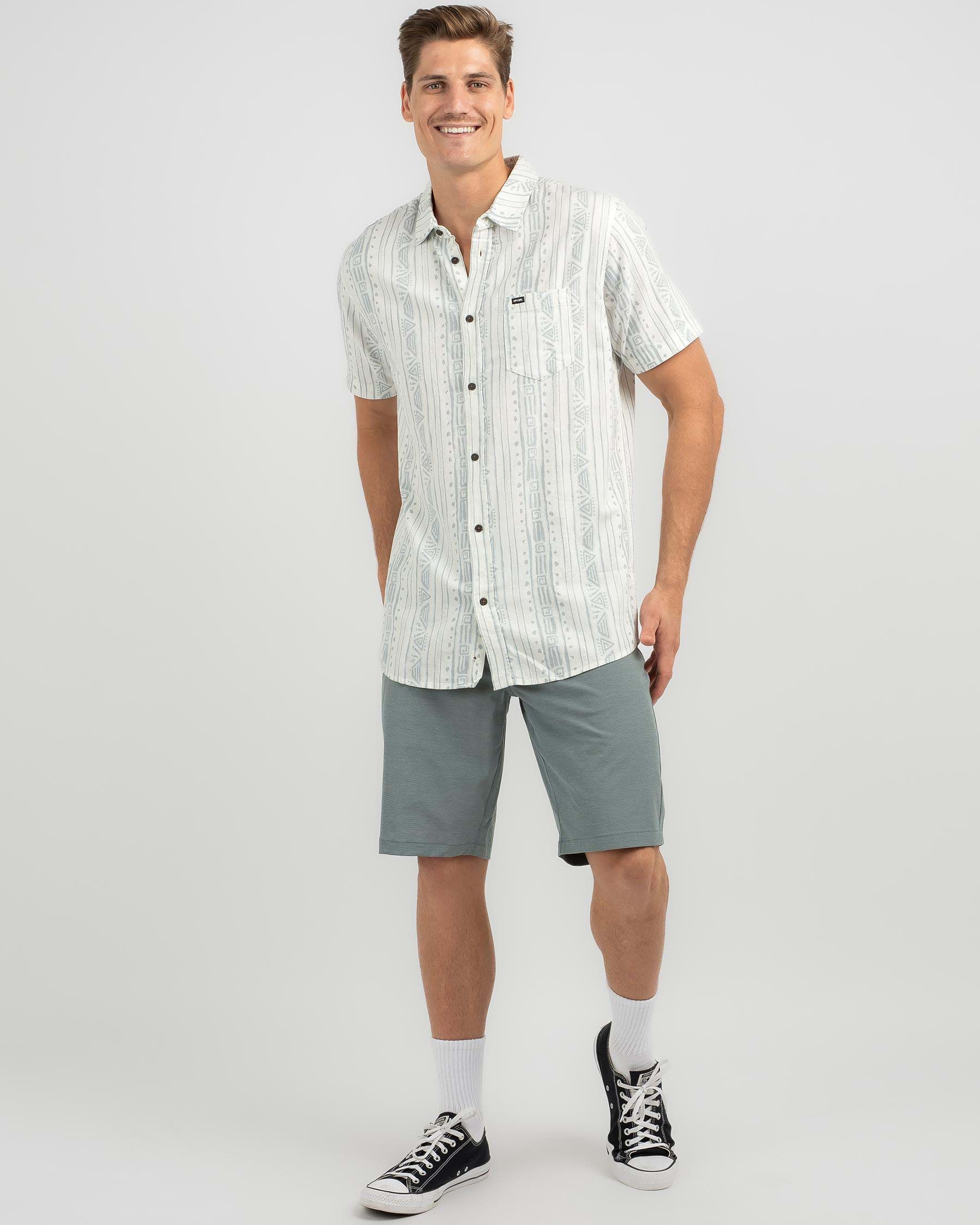 Shop Rip Curl Nocturnal Short Sleeve Shirt In White - Fast Shipping ...