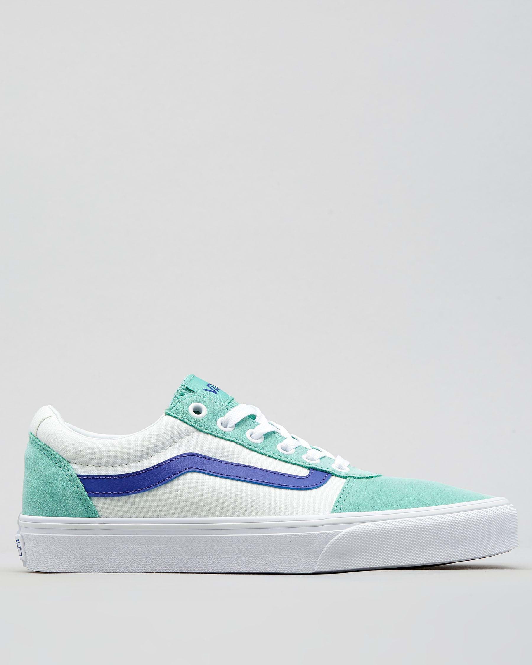 Shop Vans Womens Ward Shoes In Jade Royal Blue - Fast Shipping & Easy ...