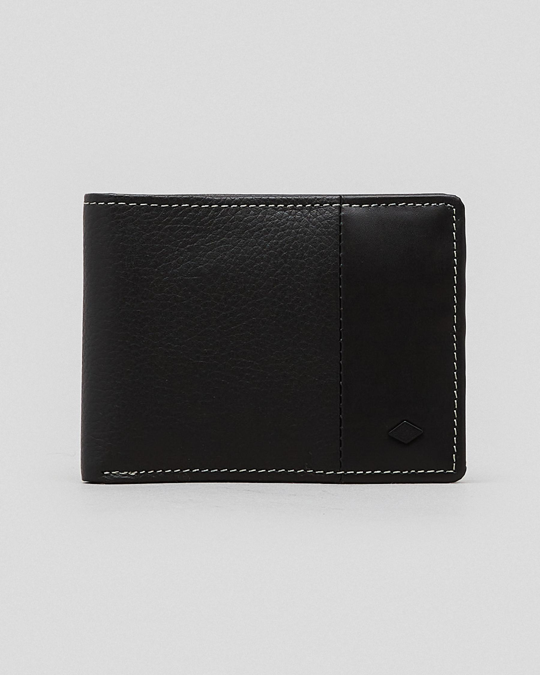 Shop Billabong Downtown Slim-Line Wallet In Black Grain - Fast Shipping ...