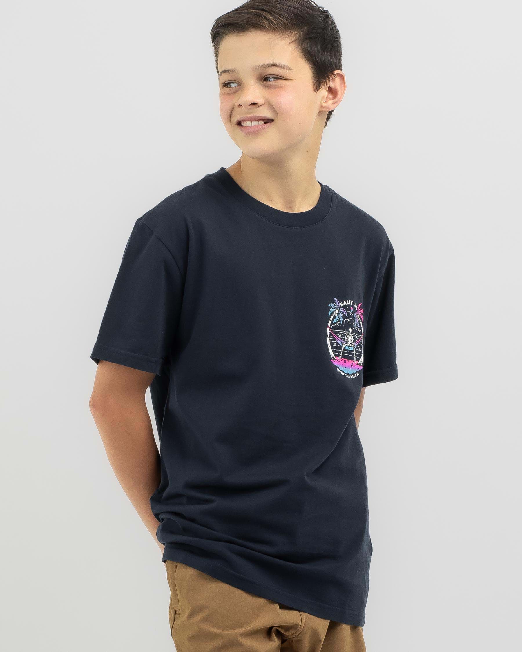 Shop Salty Life Boys' Castaway T-Shirt In Navy - Fast Shipping & Easy ...