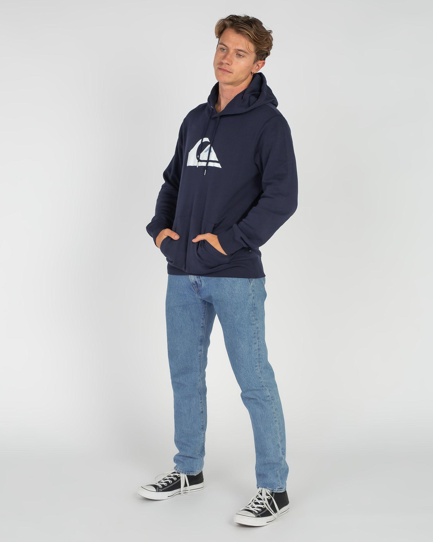 Shop Quiksilver Competition Logo Hoodie In Navy Blazer - Fast Shipping ...