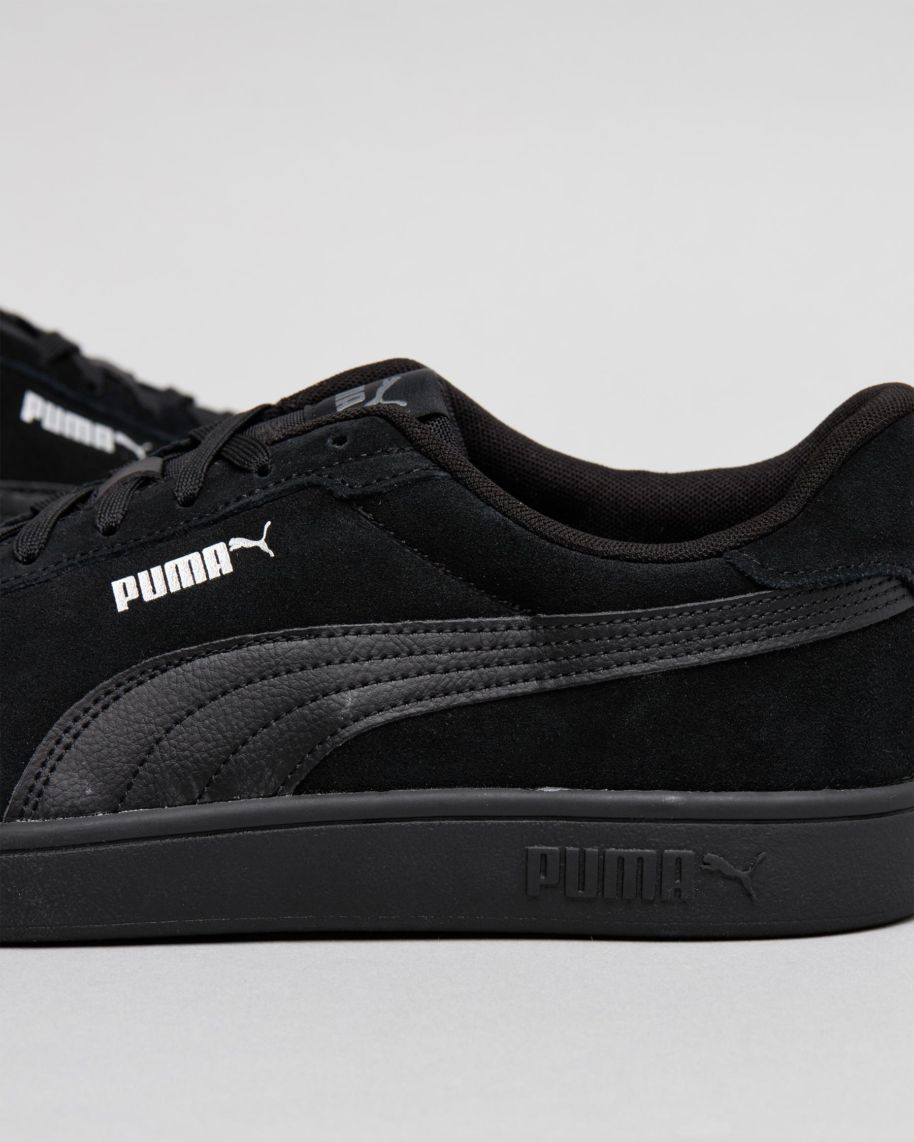 Shop Puma Smash 3.0 Shoes In Puma Black-puma Black-puma Silver - Fast ...
