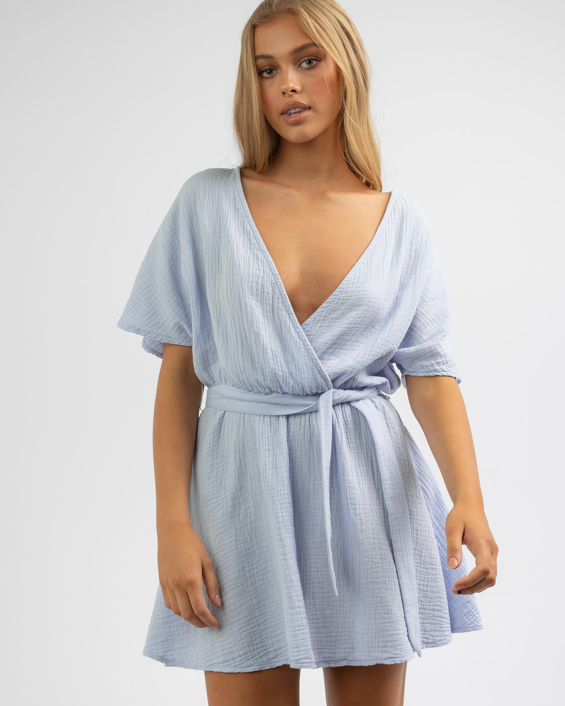 Shop Rhythm Rhythm Penelope Dress In Ice Blue - Fast Shipping & Easy ...