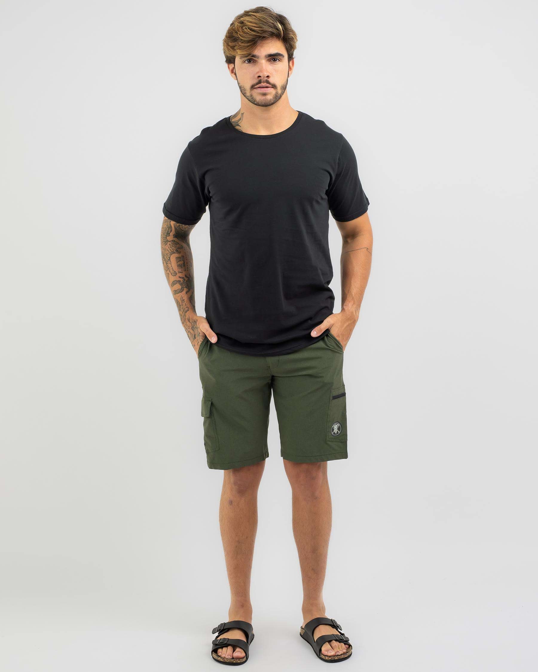 Shop Salty Life Caster Walk Shorts In Olive - Fast Shipping & Easy ...