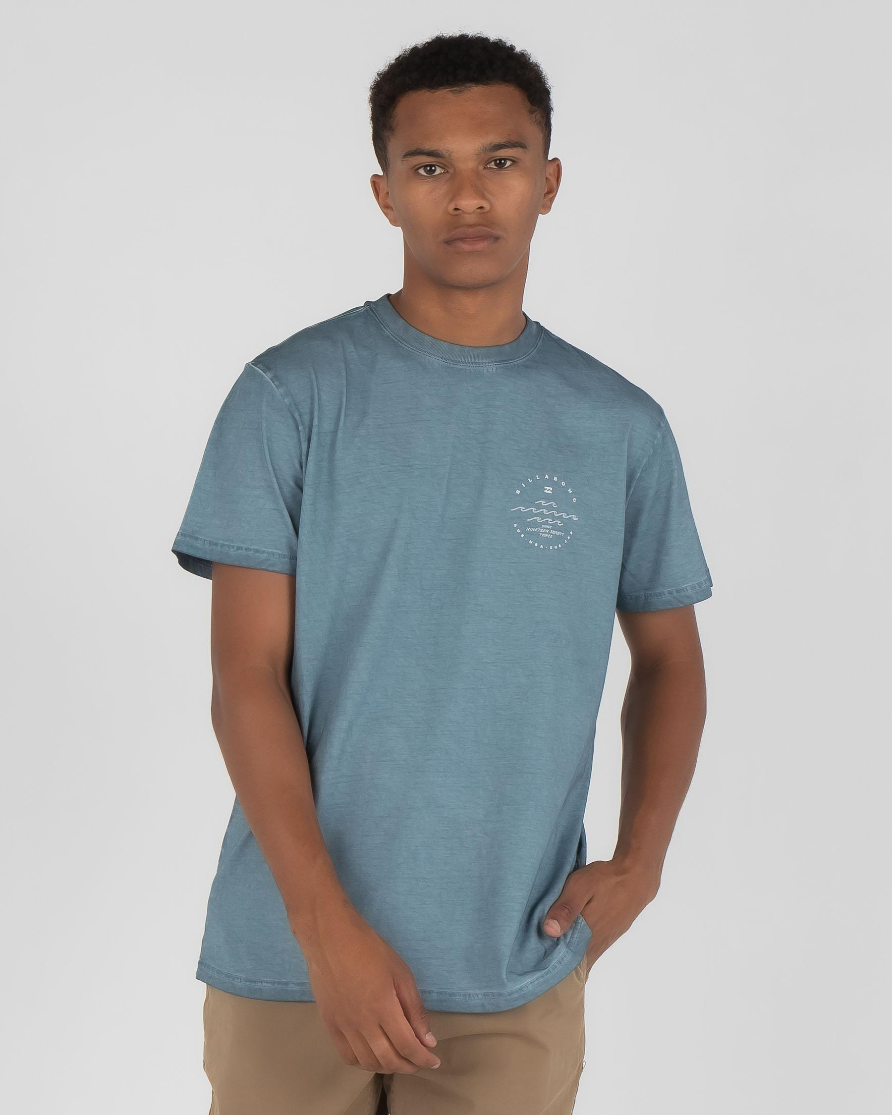 Shop Billabong Wavy Davy T-Shirt In Steel Blue - Fast Shipping & Easy ...