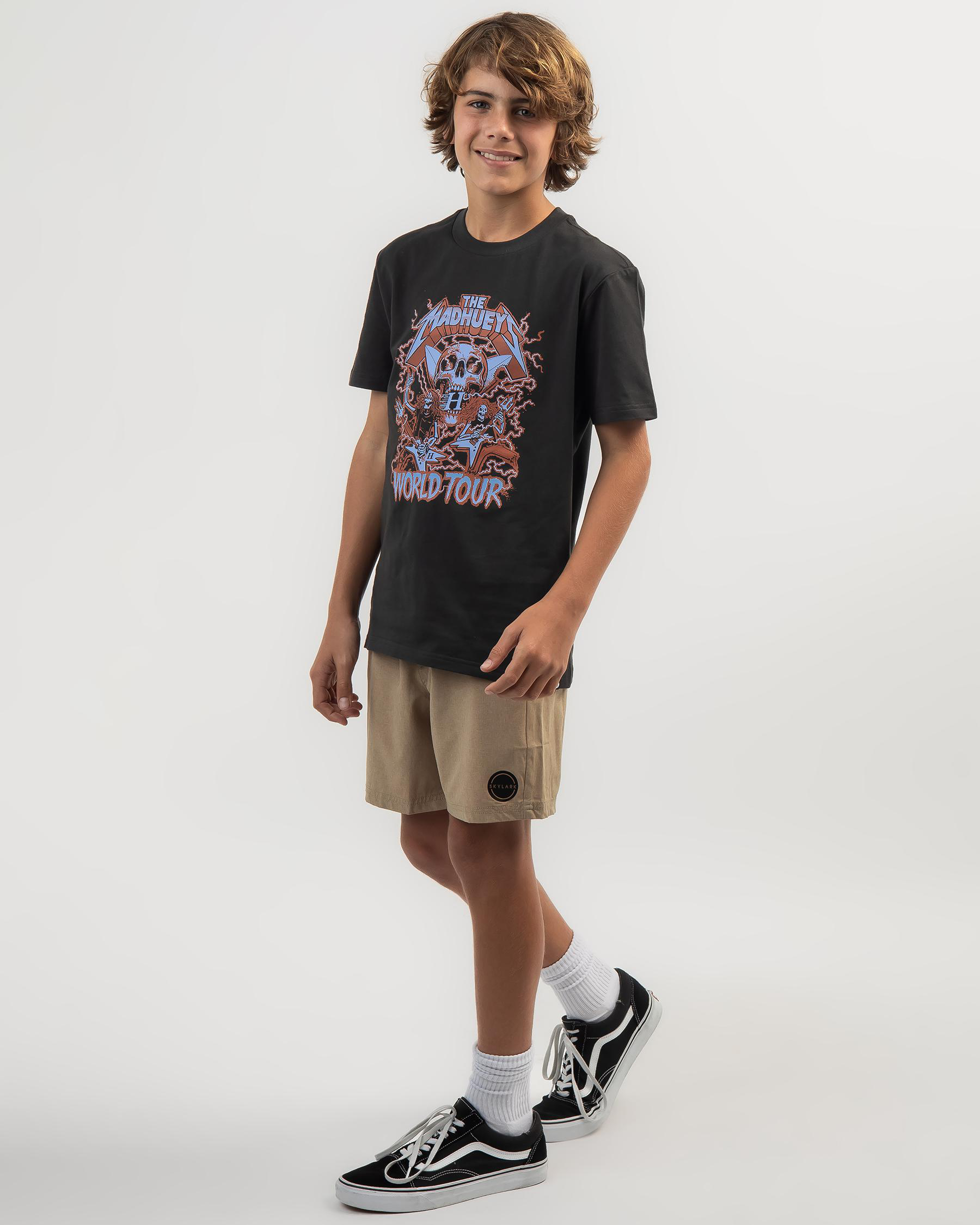 Shop The Mad Hueys Boys' World Tour T-Shirt In Vintage Black - Fast ...