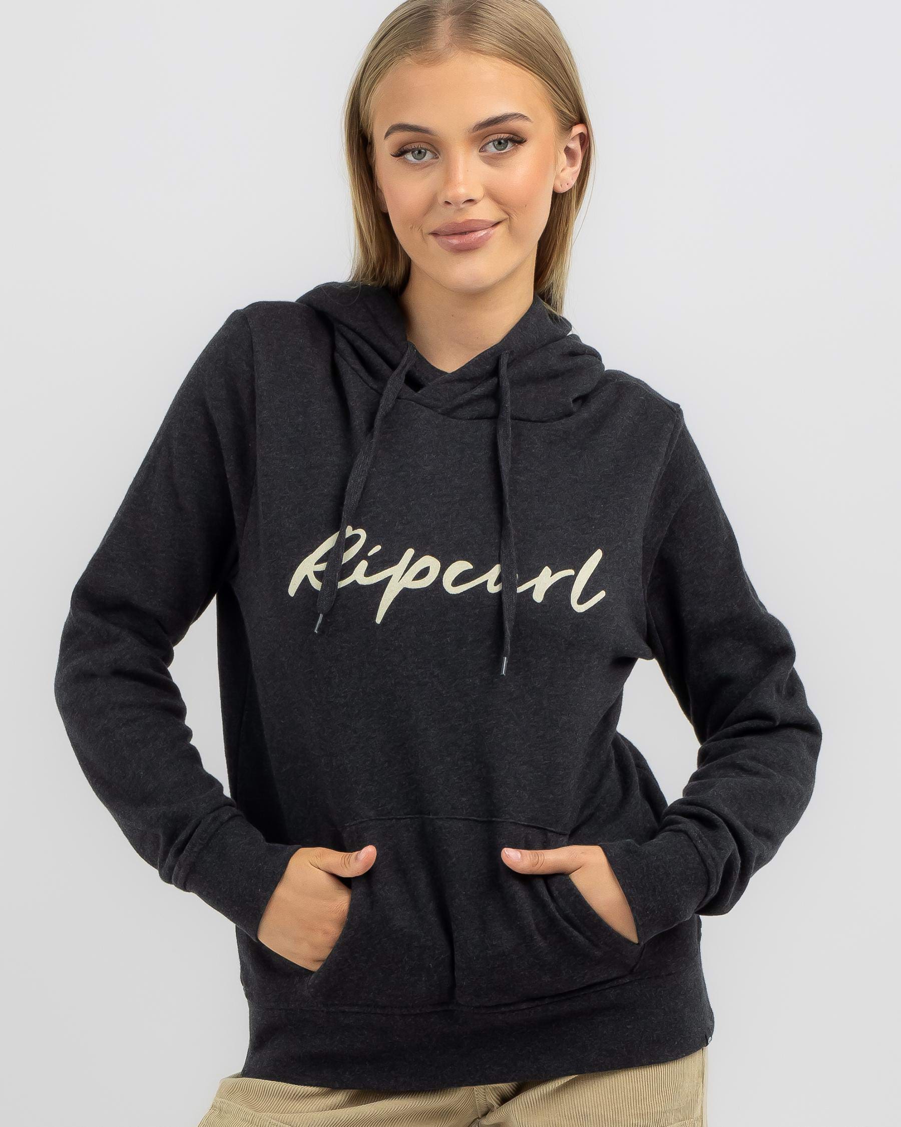 Rip Curl Logo II Hoodie In Dark Grey Marle - Fast Shipping & Easy ...