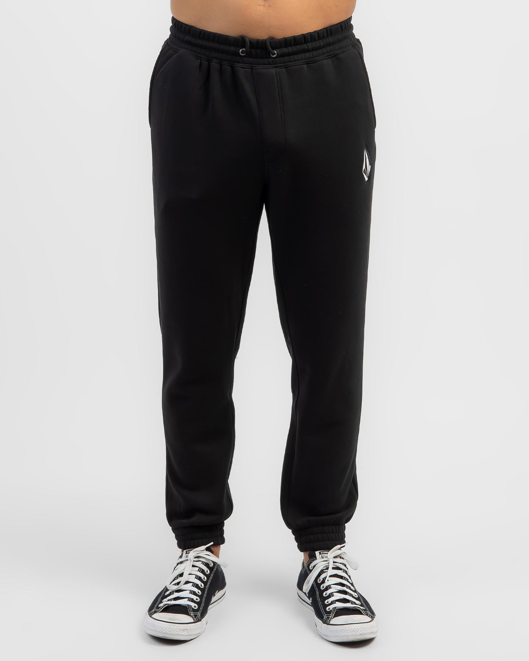 Shop Volcom Vologo Fleece Track Pants In Black - Fast Shipping & Easy ...