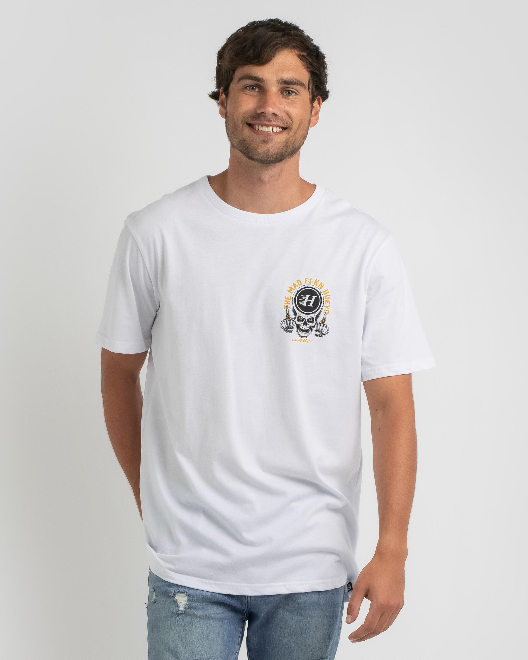 Shop The Mad Hueys The Mad FKN Hueys T-Shirt In White - Fast Shipping ...