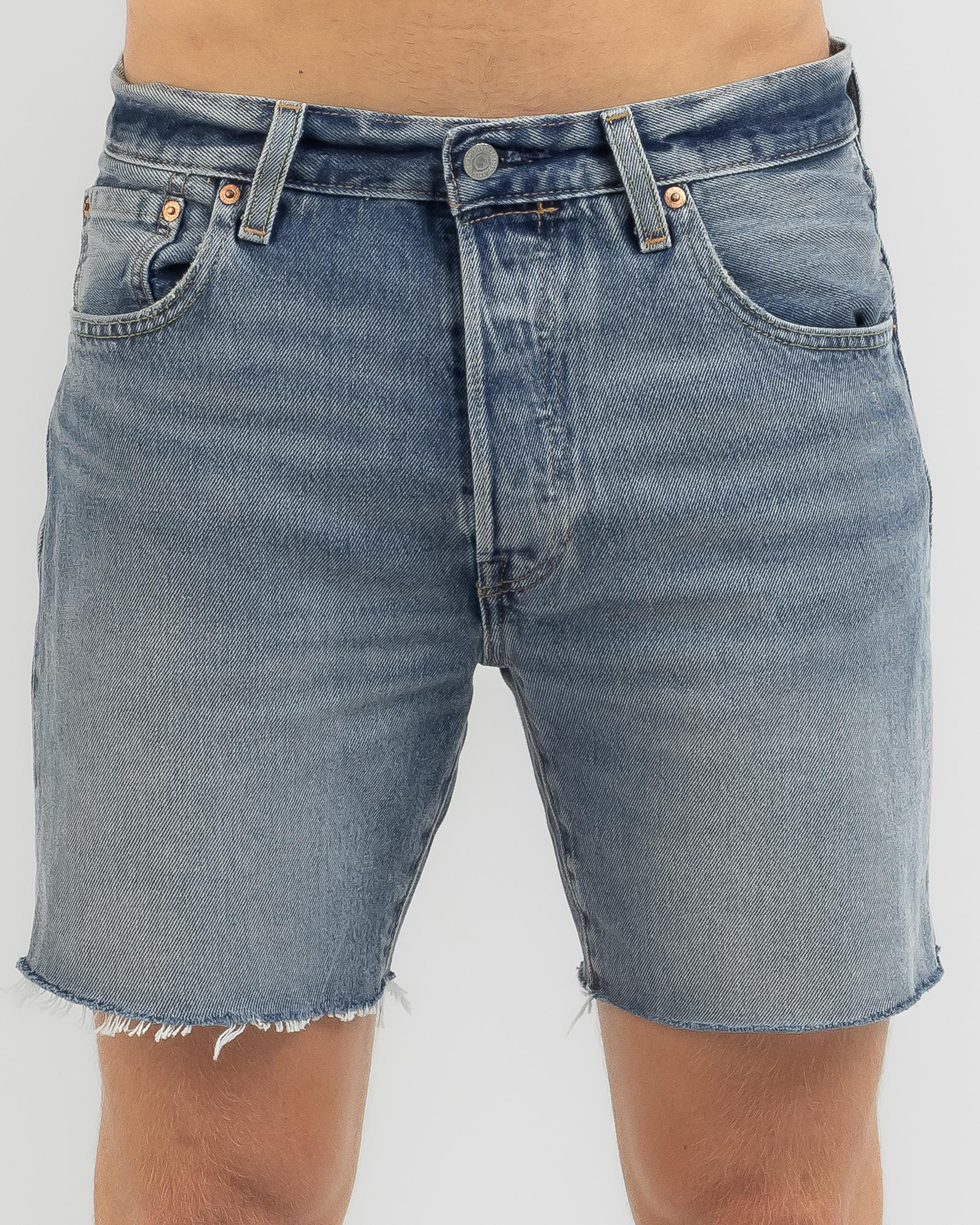 Shop Levi's 501 Denim Shorts In Light Indigo Stonewash - Fast Shipping ...