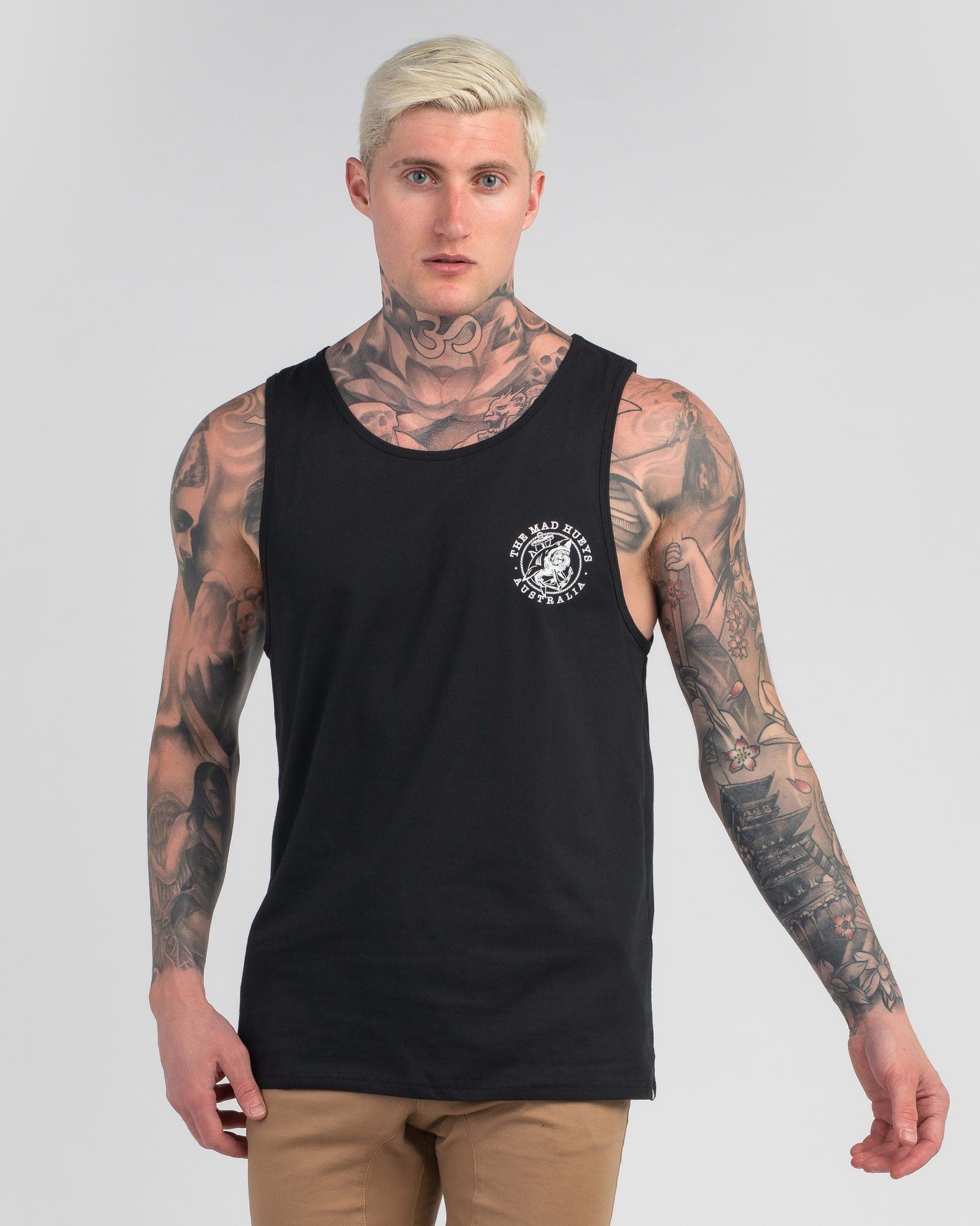 The Mad Hueys Mad Anchor Muscle Tank In Black - Fast Shipping & Easy ...