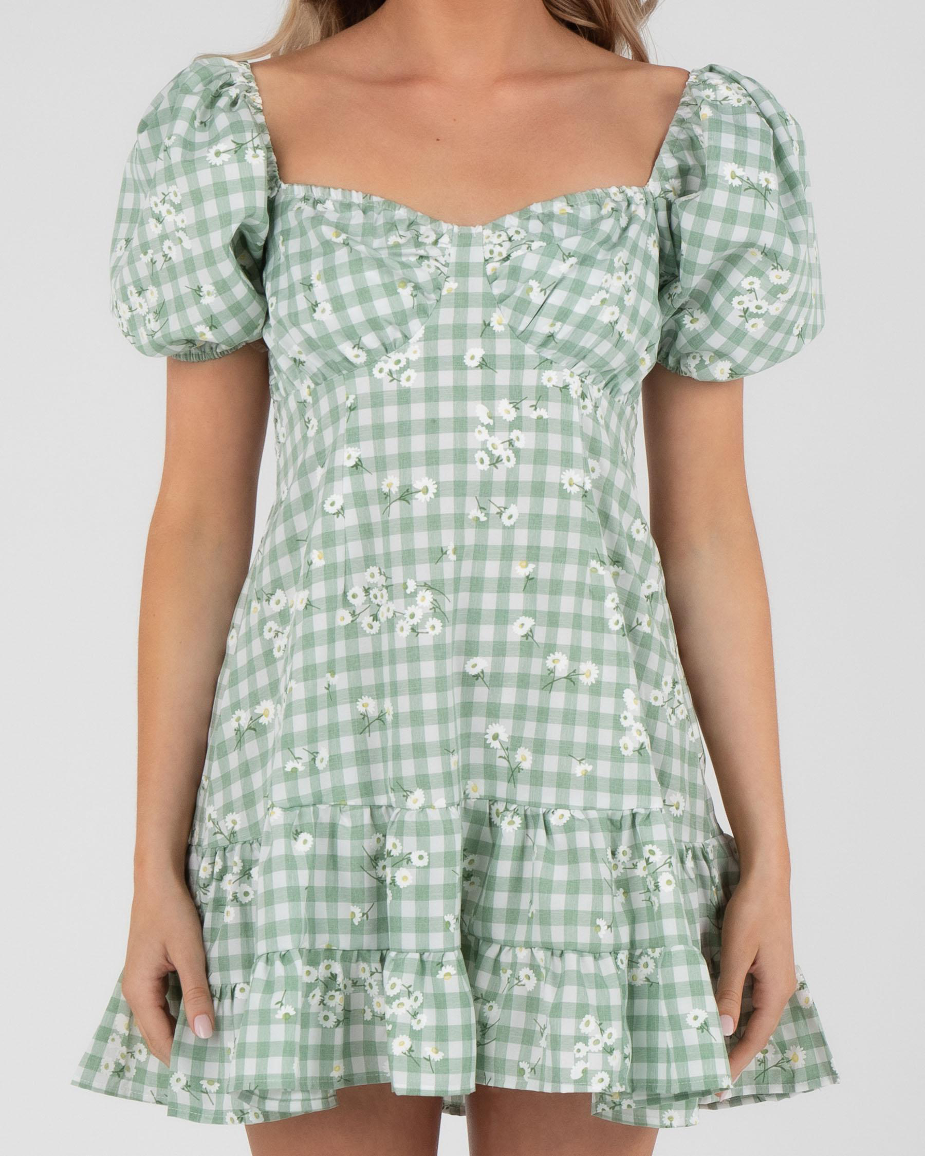 Shop Mooloola Sunny Day Dress In Sage - Fast Shipping & Easy Returns ...