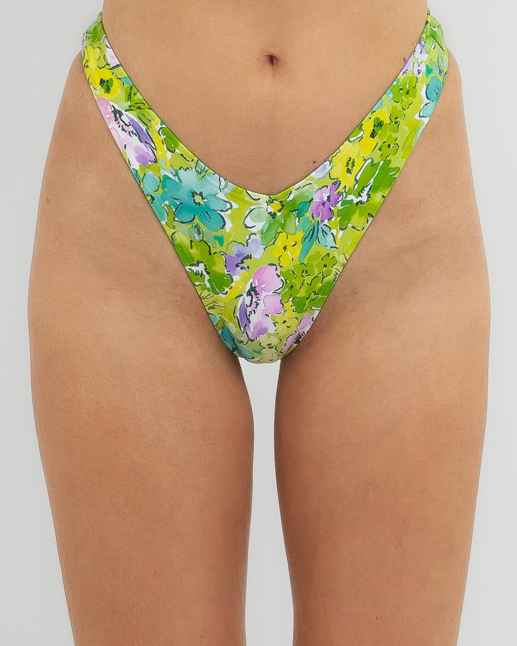 Kaiami Audrey Twist Bralette Bikini Top In Green/lilac - FREE* Shipping &  Easy Returns - City Beach United States