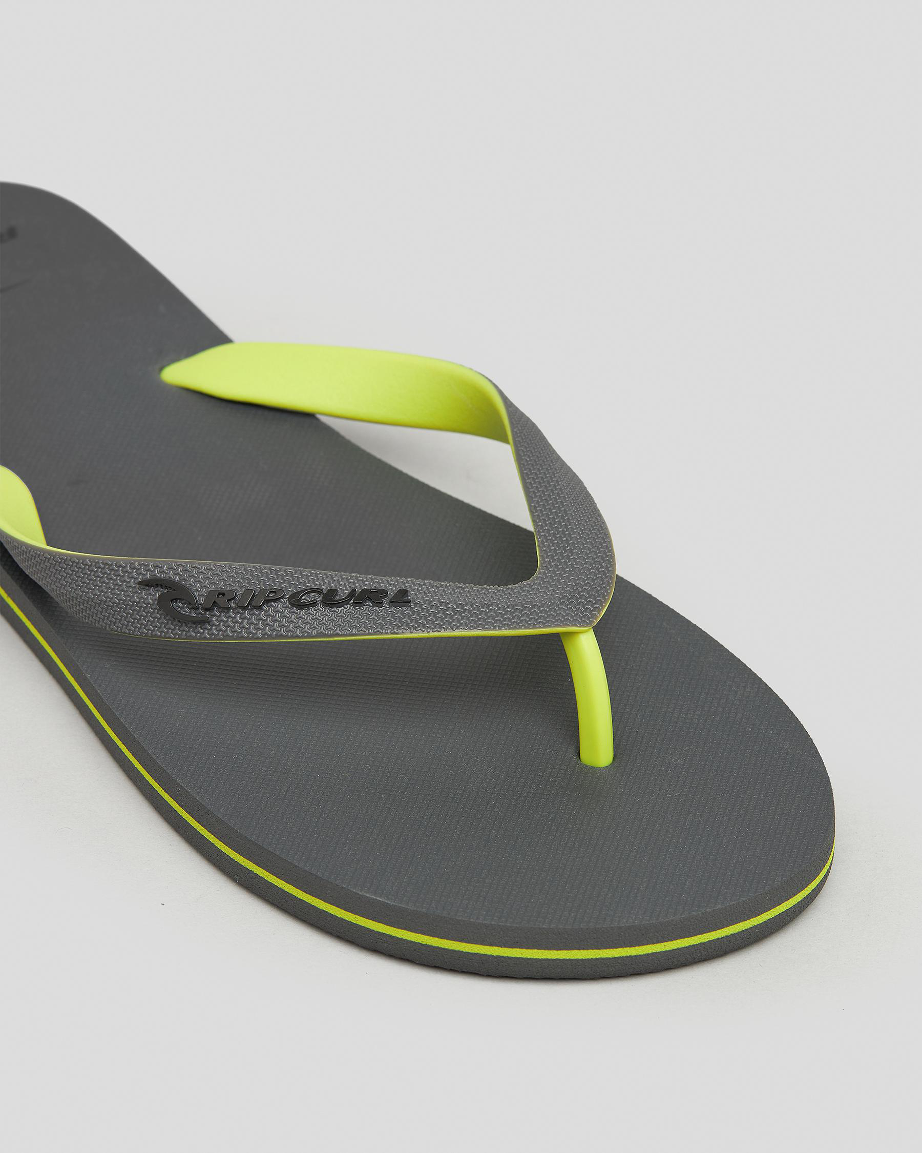 Shop Rip Curl MC 2 Tone Thongs In Grey/lime - Fast Shipping & Easy ...