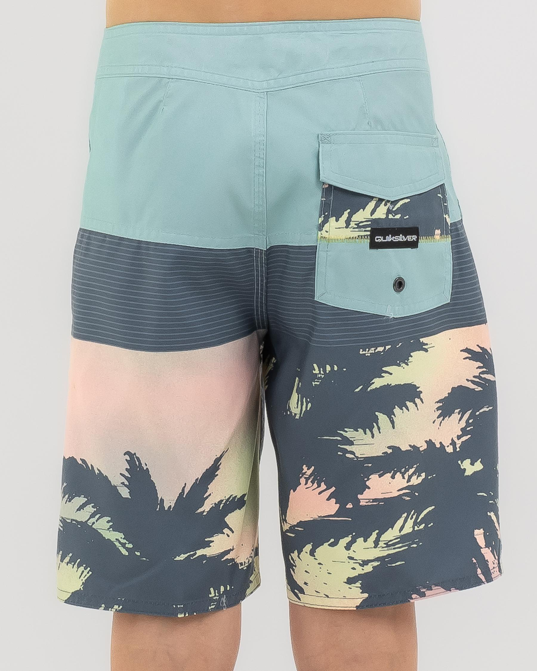 Shop Quiksilver Boys' Everyday Panel Board Shorts In Pastel Turquoise ...