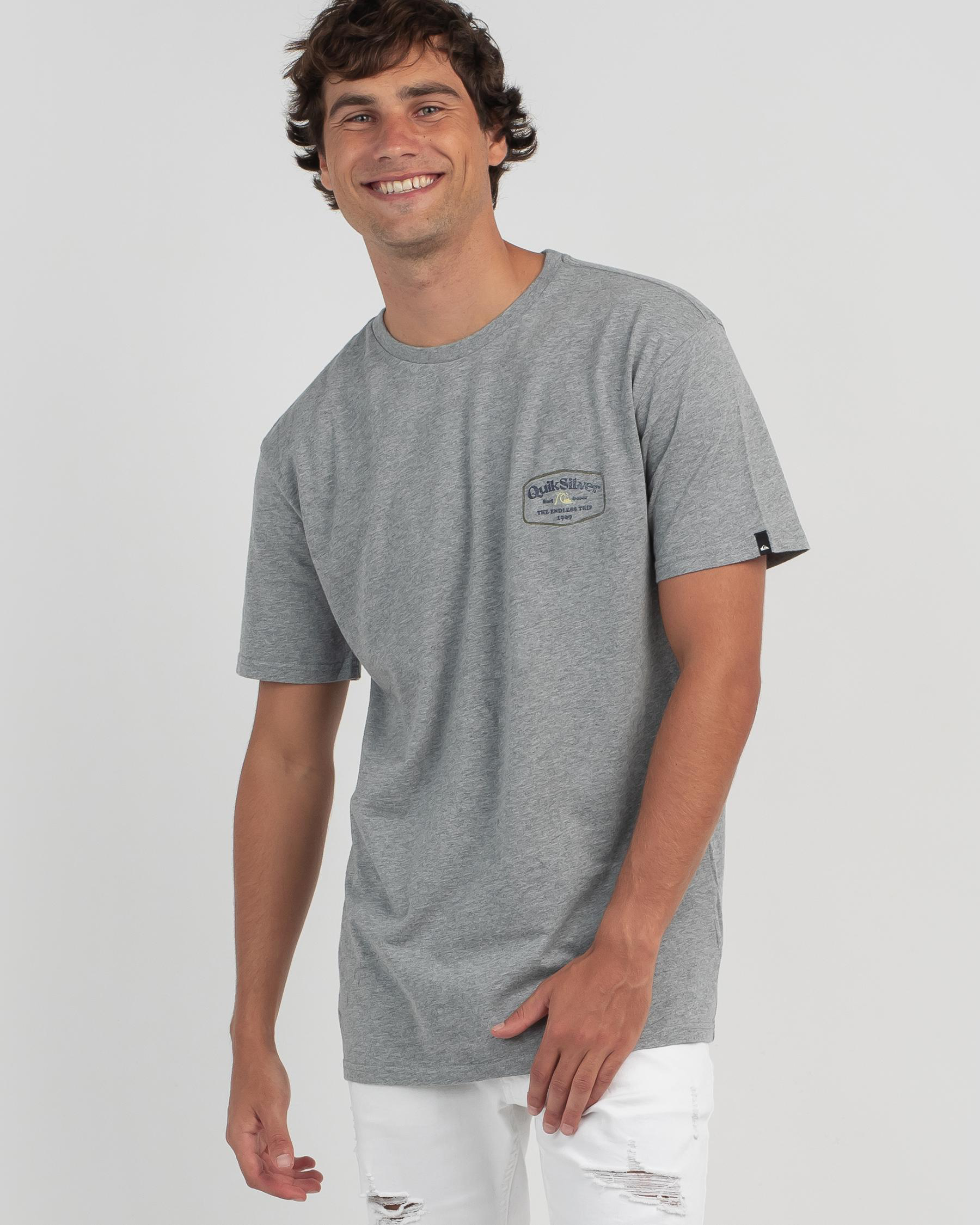 Quiksilver Into Clouds T-Shirt In Medium Grey Heather - Fast Shipping ...