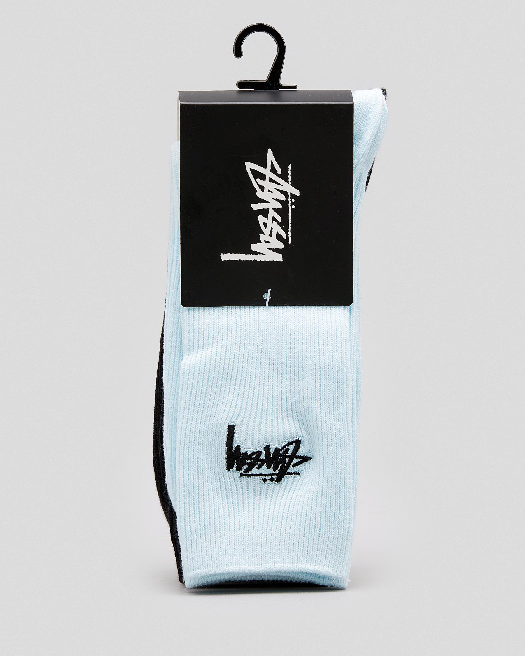 Shop Stussy Mens' Rib 3 Pack Crew Socks In Multi - Fast Shipping & Easy ...