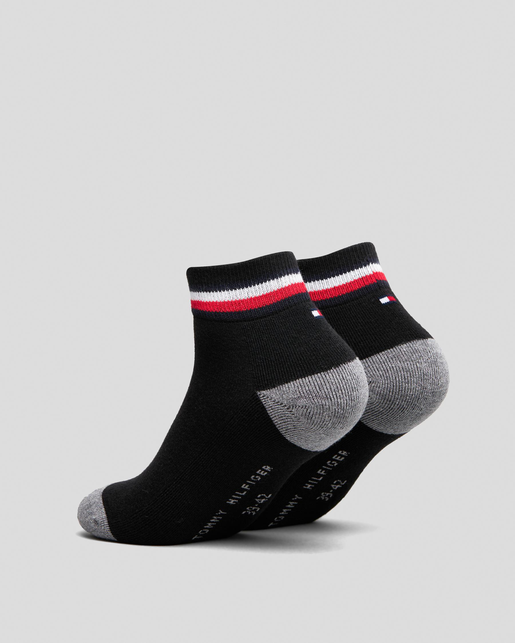 Shop Tommy Hilfiger Boys' Iconic Sports Quarter Crew Socks 2 Pack In ...