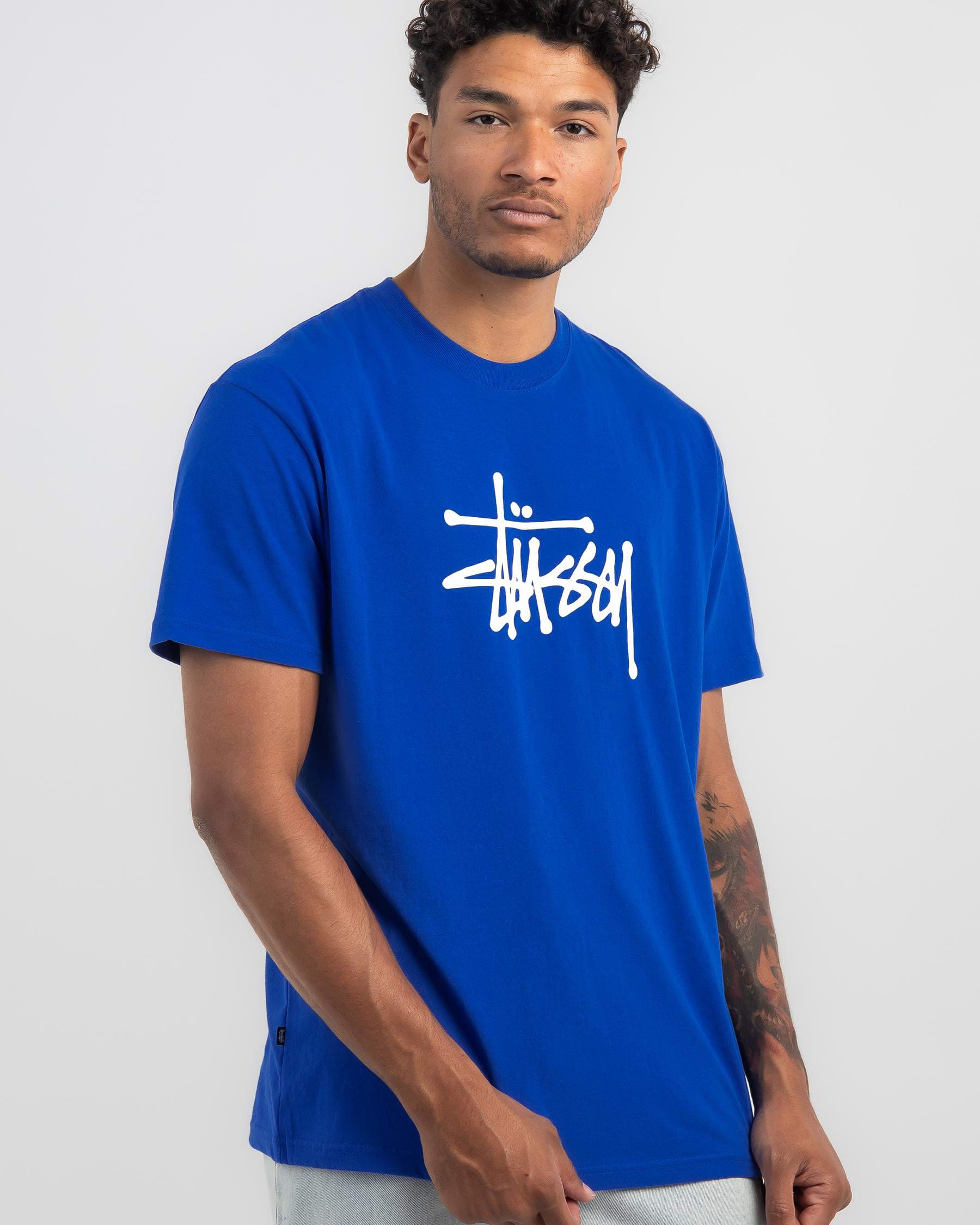 Stussy Solid Graffiti T-Shirt In Ultramarine - Fast Shipping & Easy ...