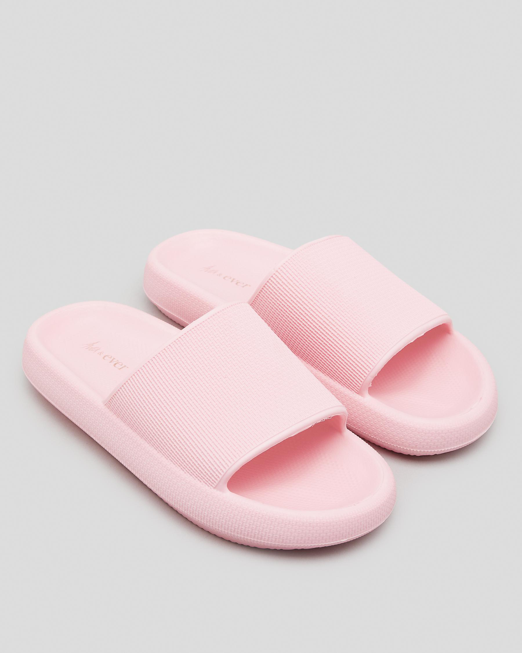 Shop Ava And Ever Summer Slide Sandals In Pastel Pink - Fast Shipping ...