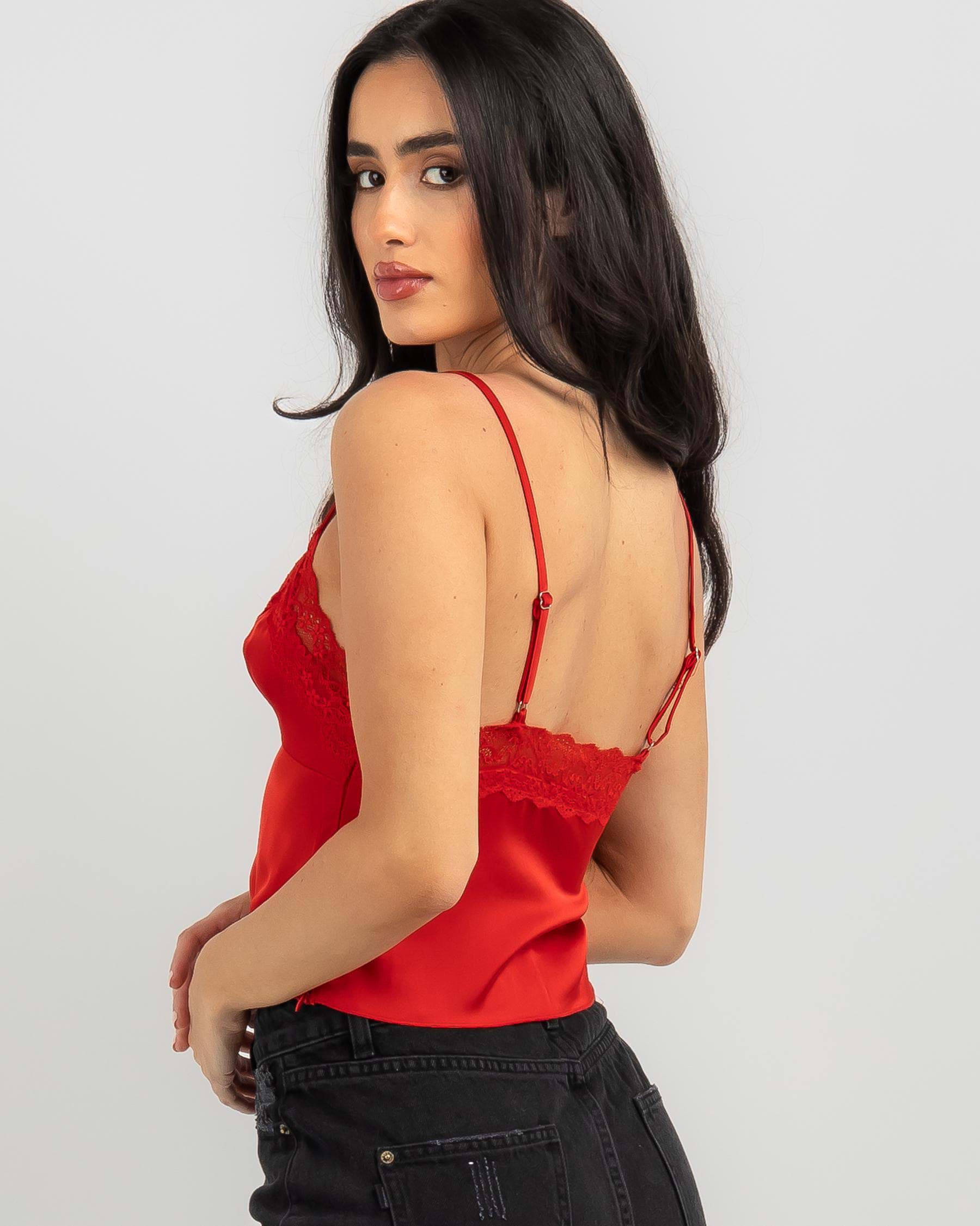 Ava And Ever Wilhelmina Lace Cami Top In Red Fast Shipping And Easy Returns City Beach Australia 0567