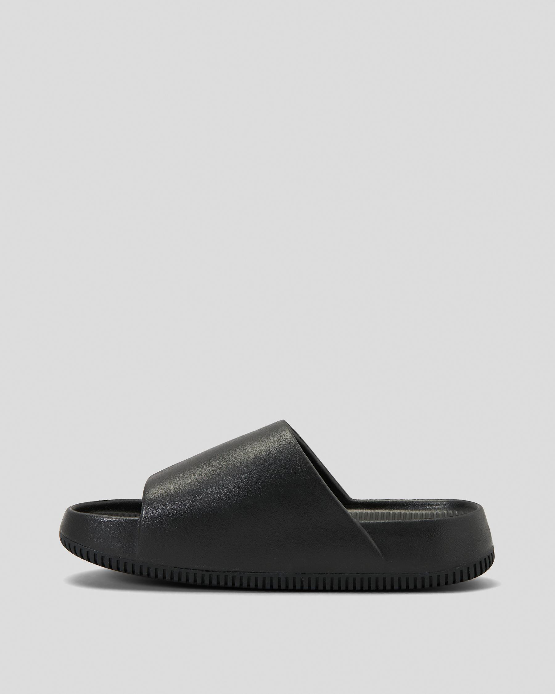 Shop Nike Womens Calm Slide Sandals In Black/black - Fast Shipping ...