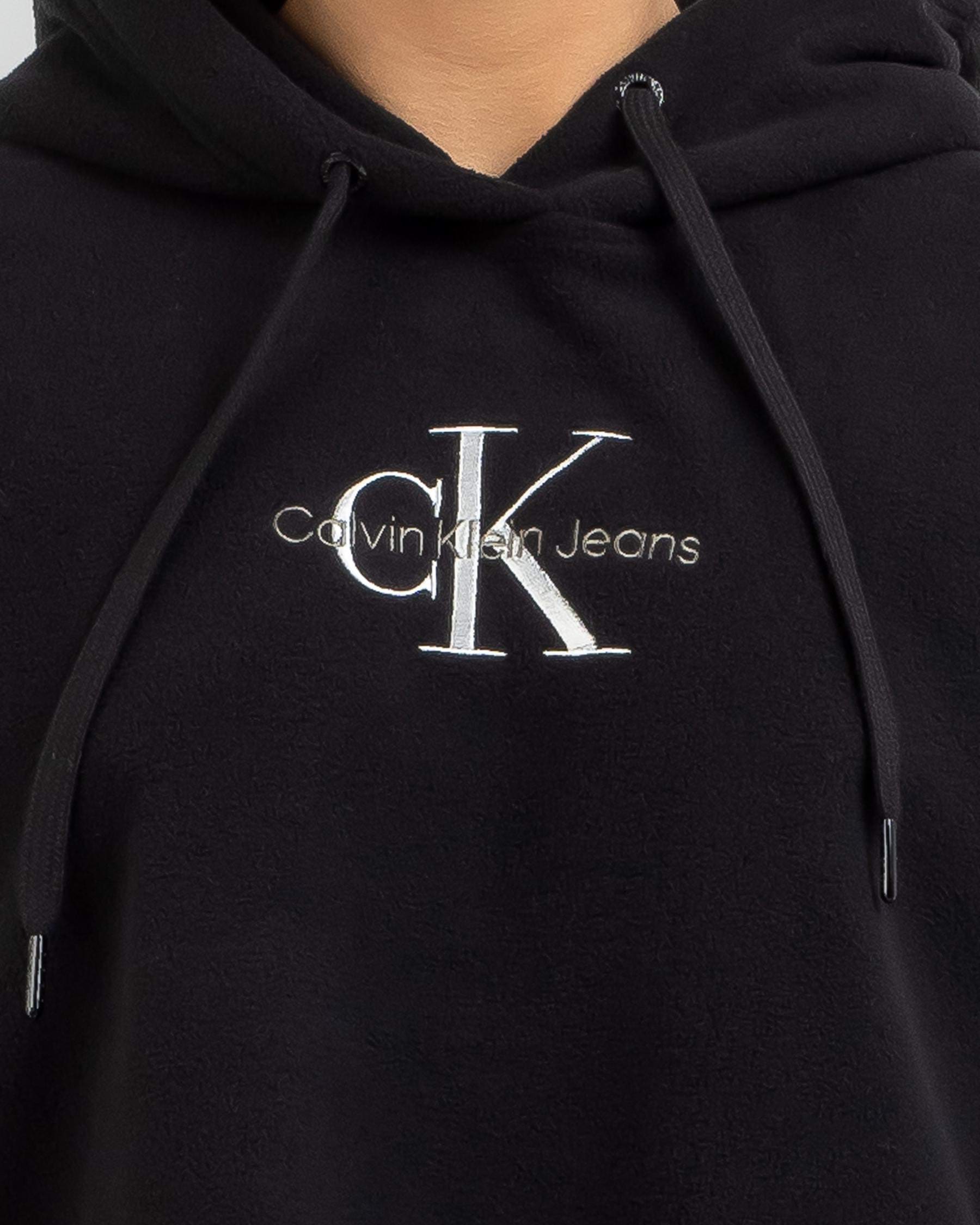  Calvin Klein Men's Monogram Logo Fleece Hoodie, Black