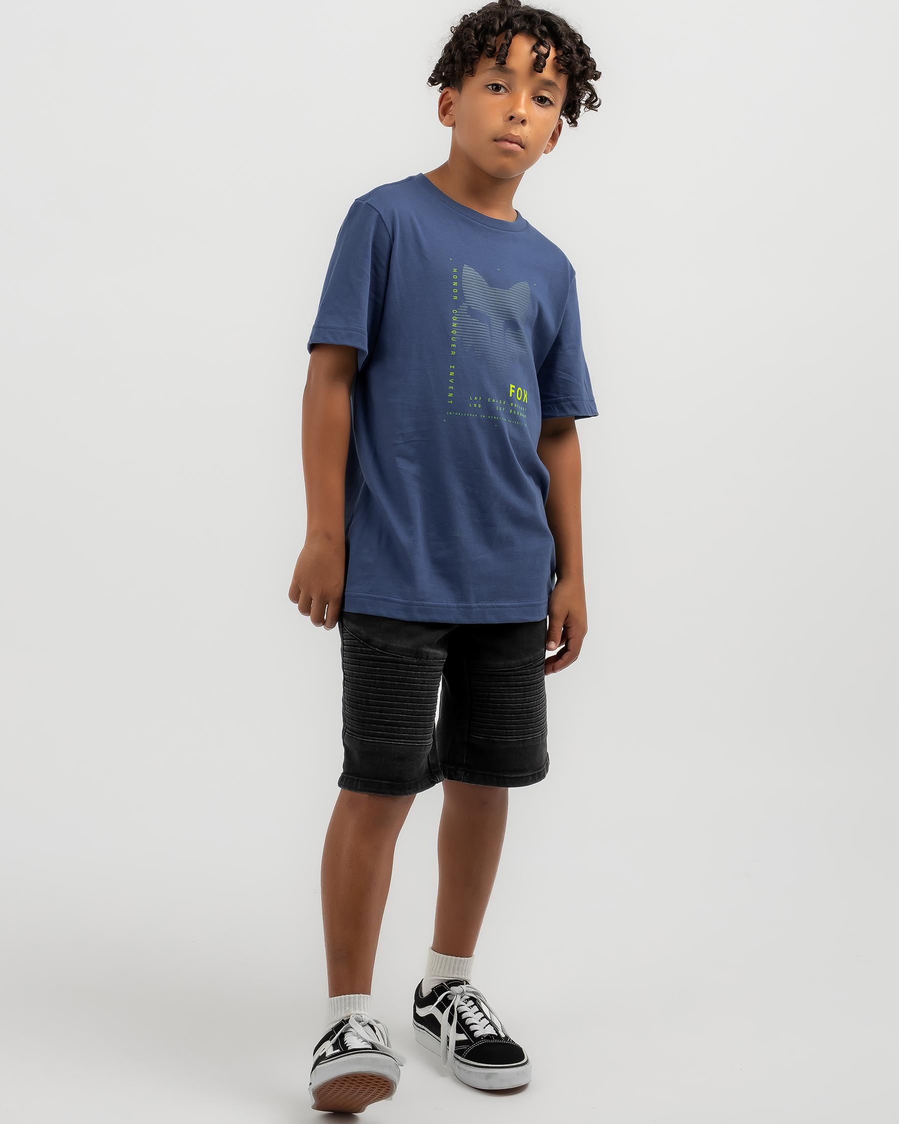 Shop Fox Boys' Dispute T-Shirt In Indigo - Fast Shipping & Easy Returns ...