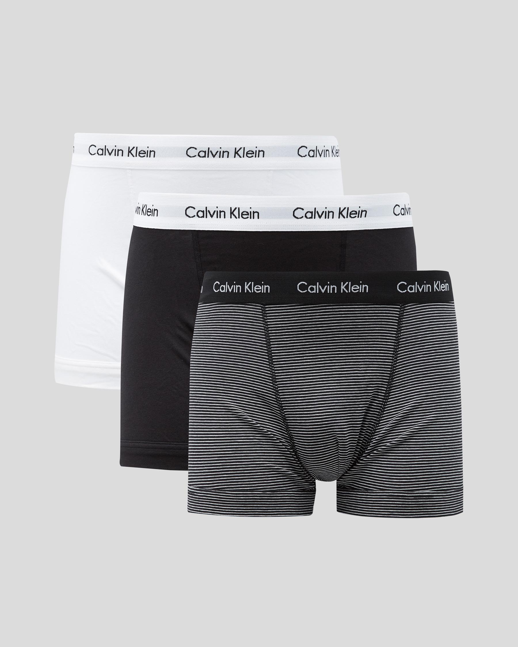 Shop Calvin Klein Cotton Stretch Trunks 3 Pack In Multi - Fast Shipping ...