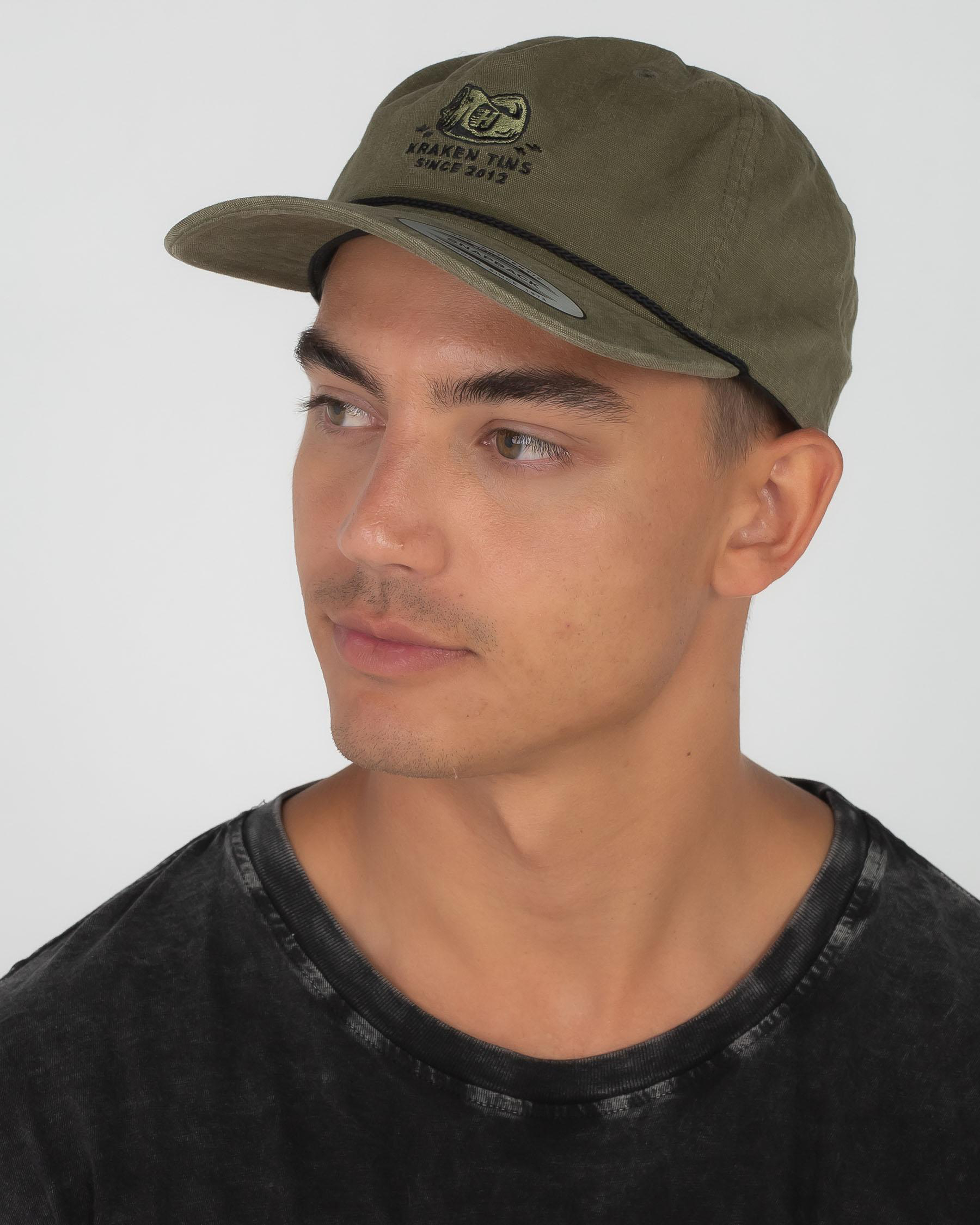 Shop The Mad Hueys Kraken Tins Snapback Cap In Military - Fast Shipping ...