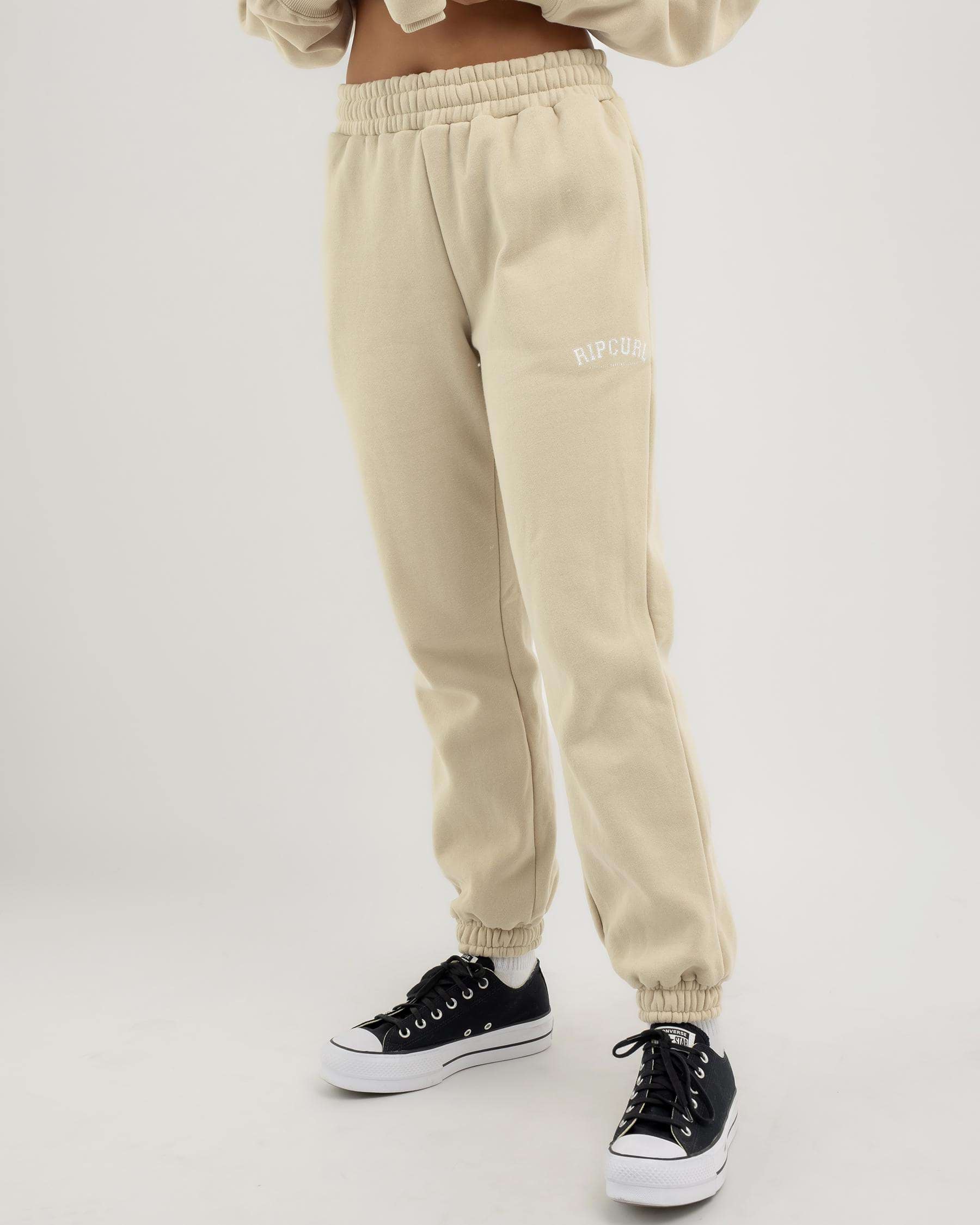 Shop Rip Curl Varisty Track Pants In Natural - Fast Shipping & Easy ...