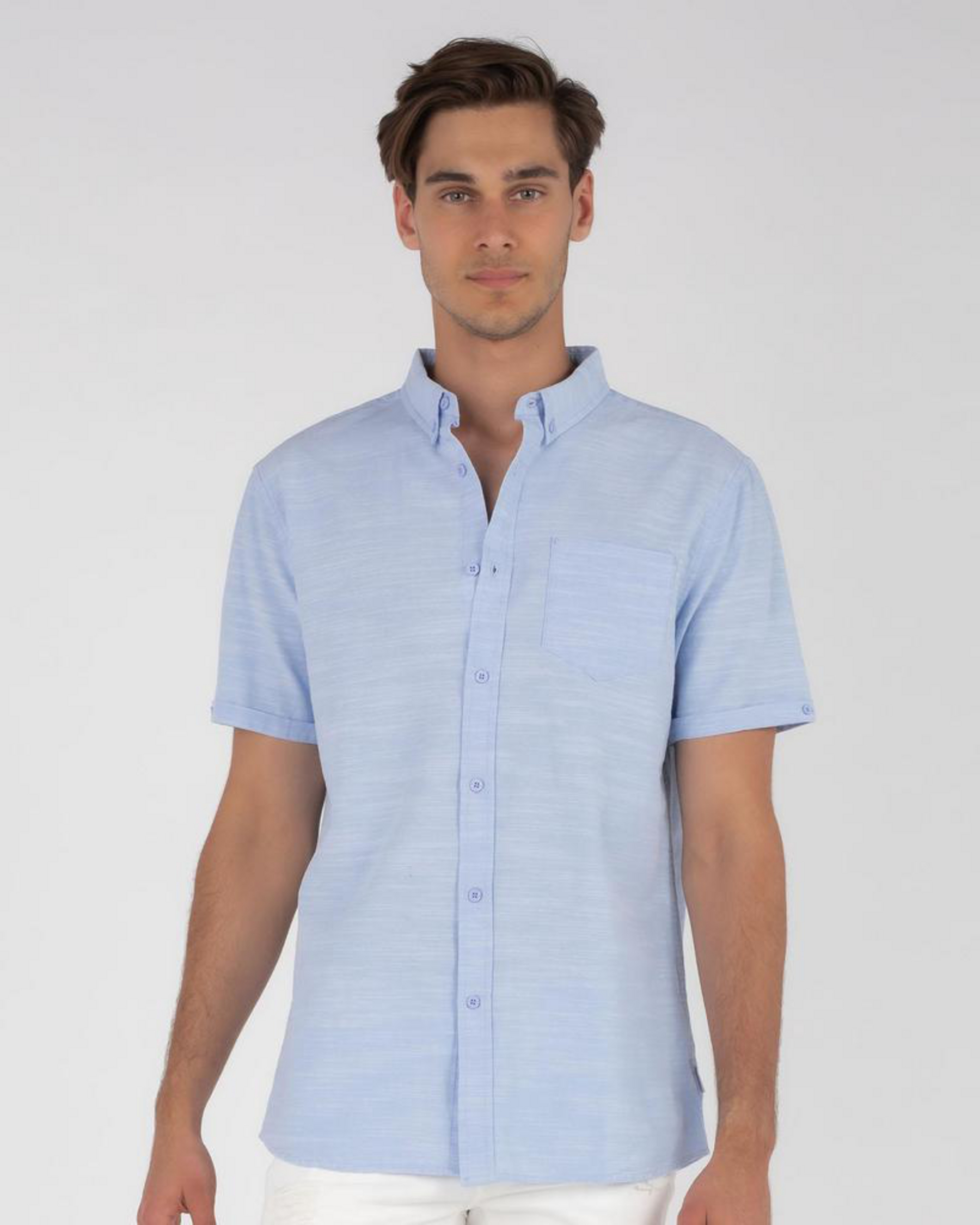 Lucid Billow Short Sleeve Shirt In Light Blue - Fast Shipping & Easy ...