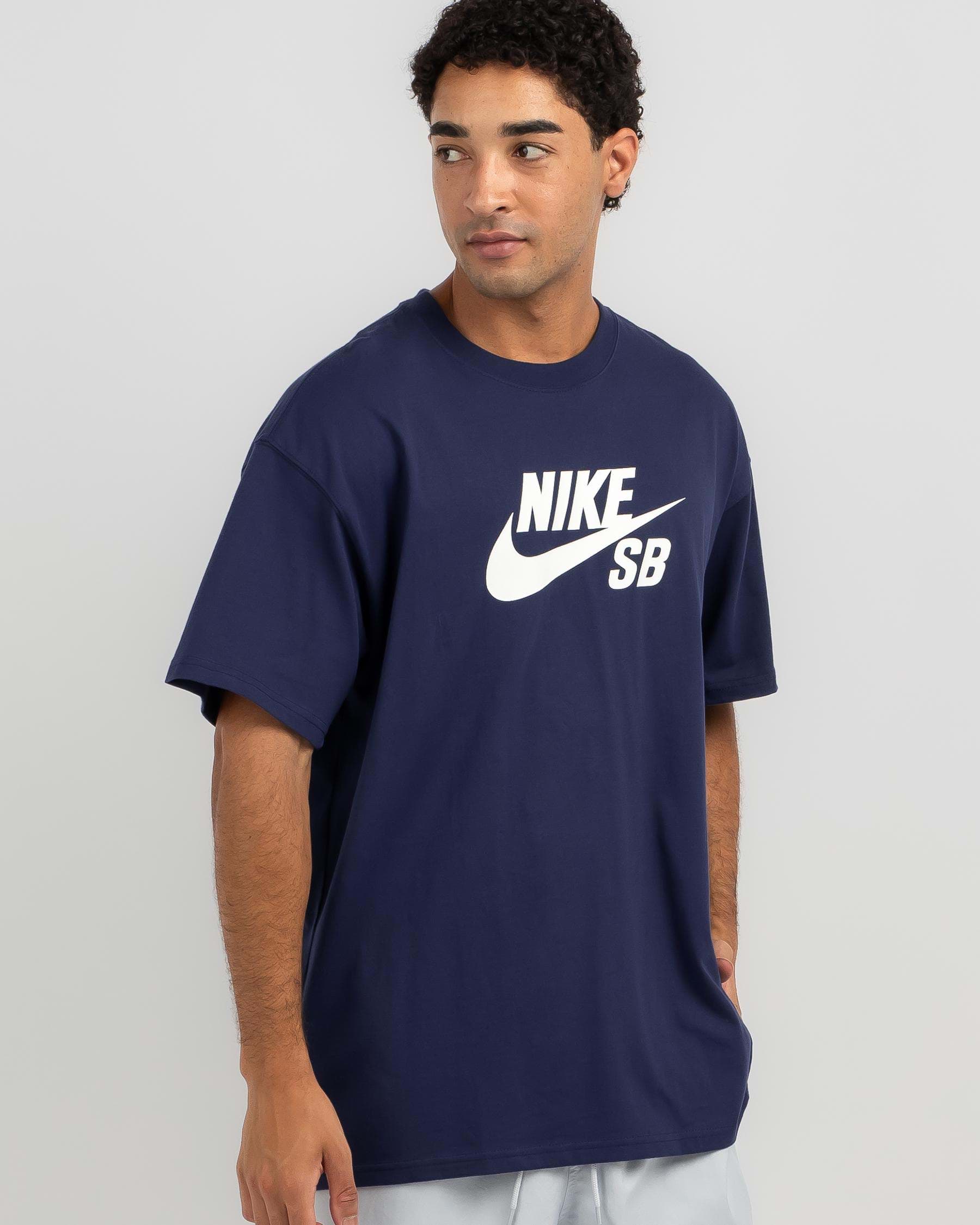 Shop Nike SB Logo T-Shirt In Midnight Navy - Fast Shipping & Easy ...