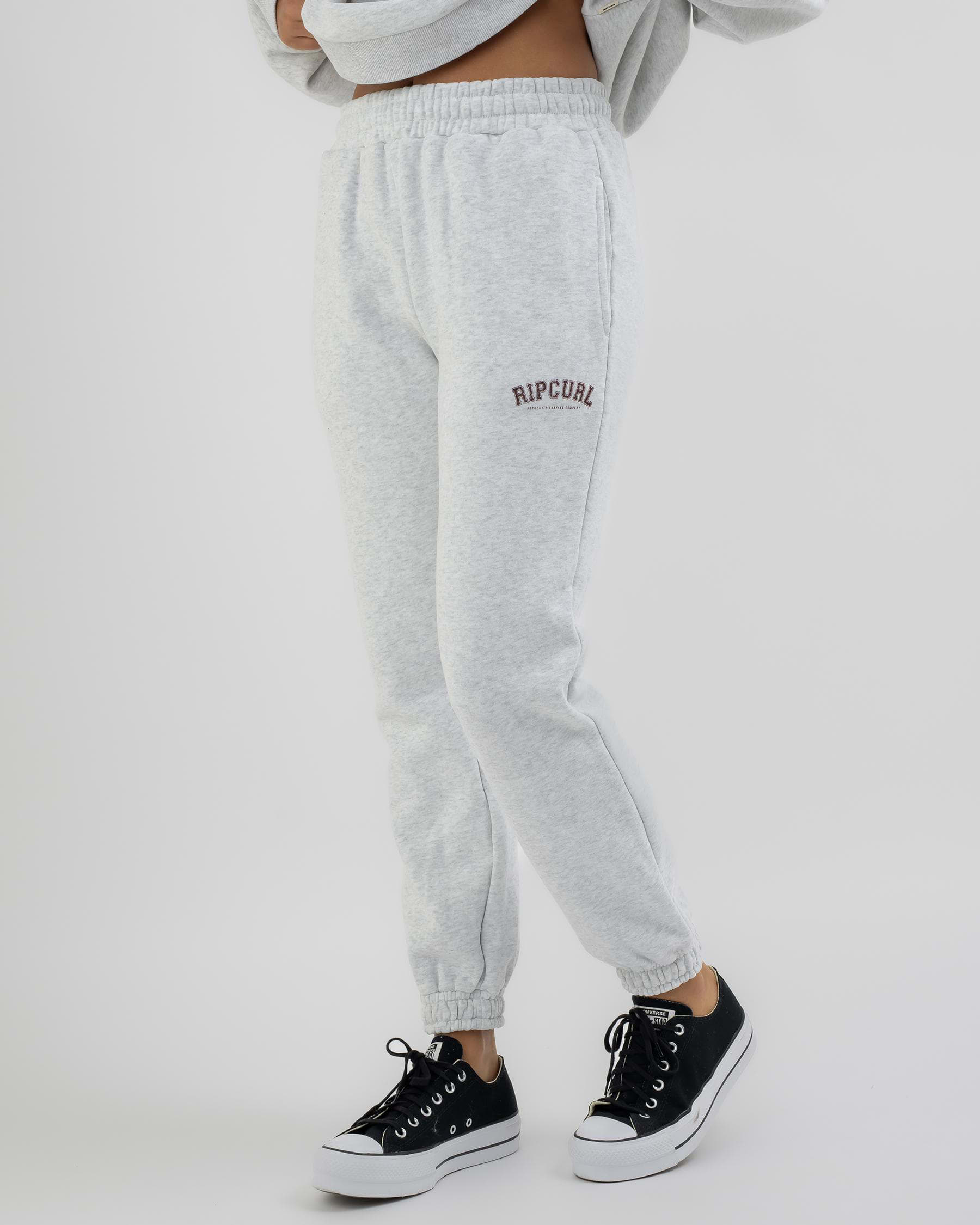 Shop Rip Curl Varisty Track Pants In Grey Marle/plum - Fast Shipping ...
