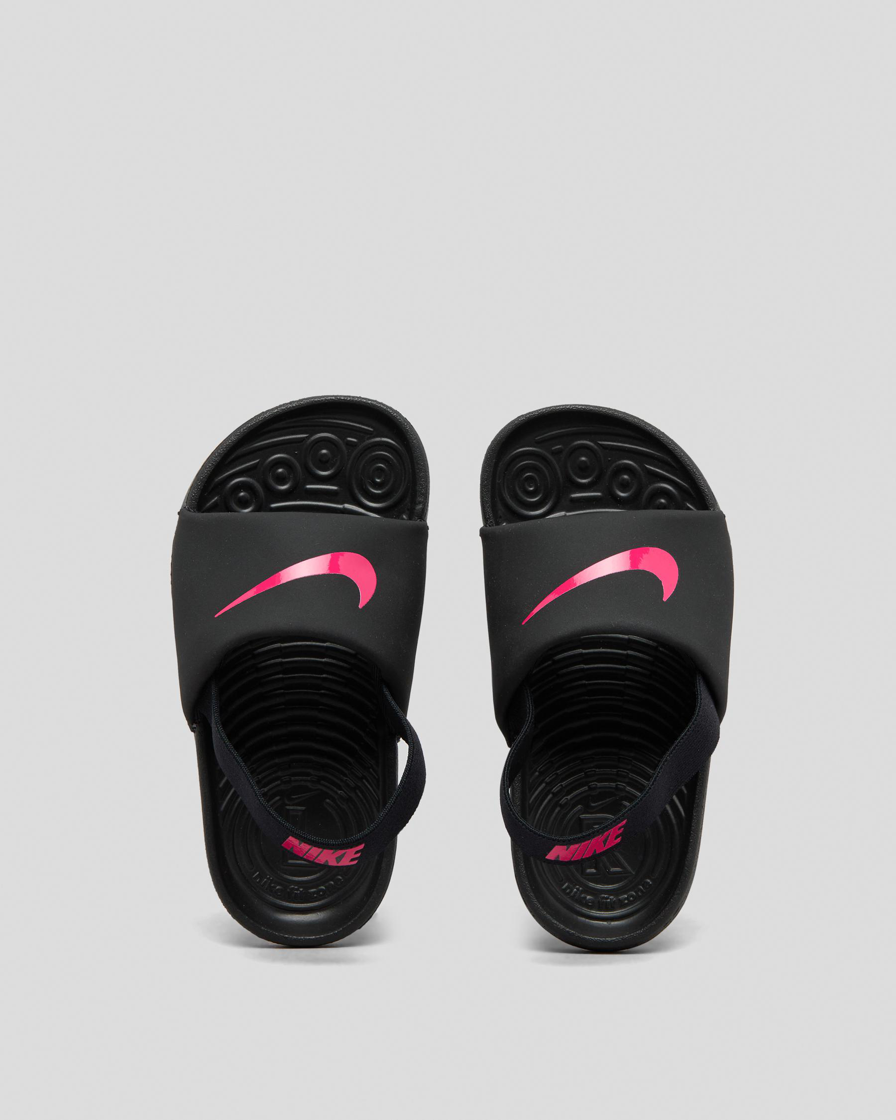 Nike Toddlers' Kawa Slides In Black/vivid Pink-black - Fast Shipping ...