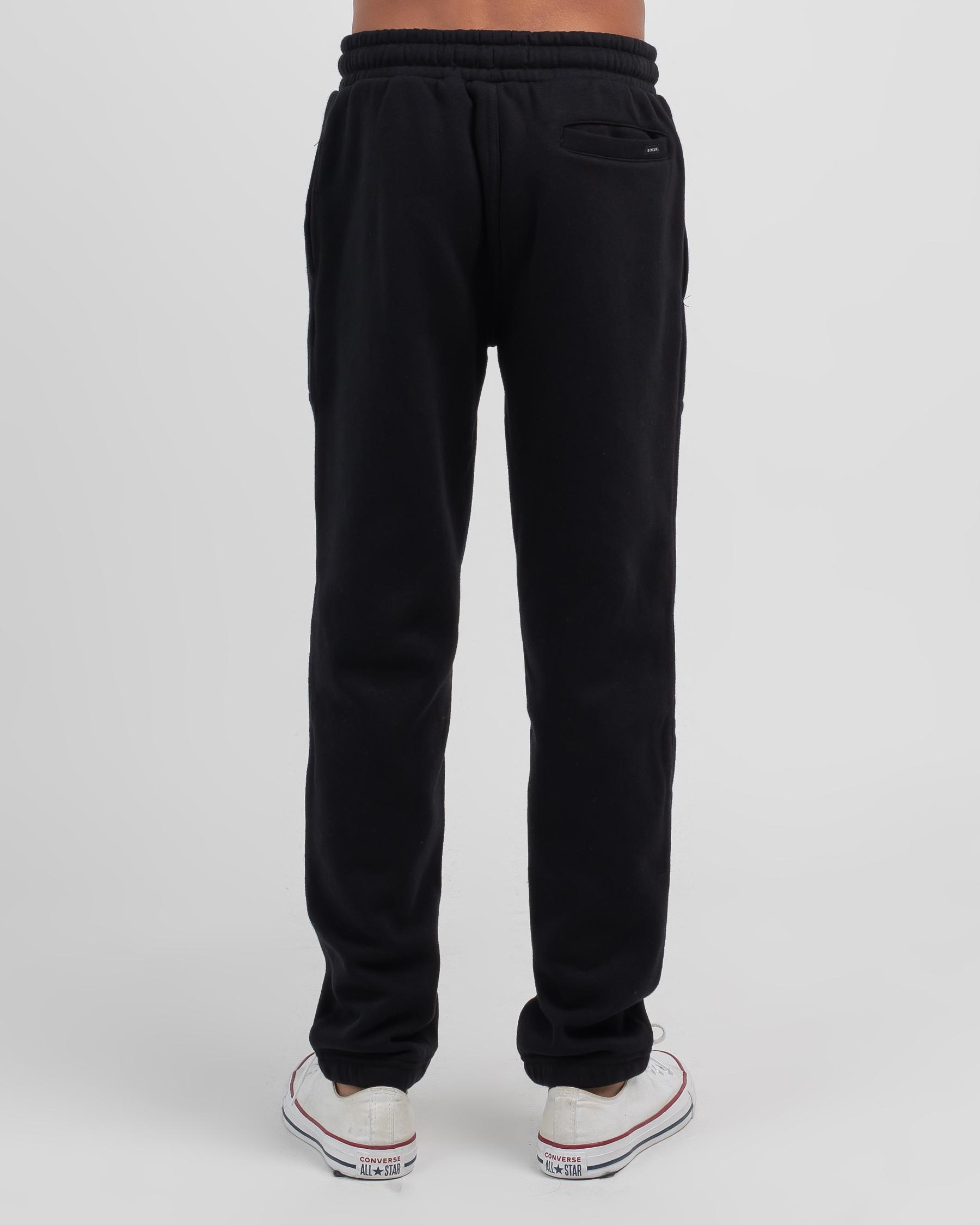 Shop Rip Curl Boys' Search Icon Track Pants In Black - Fast Shipping ...