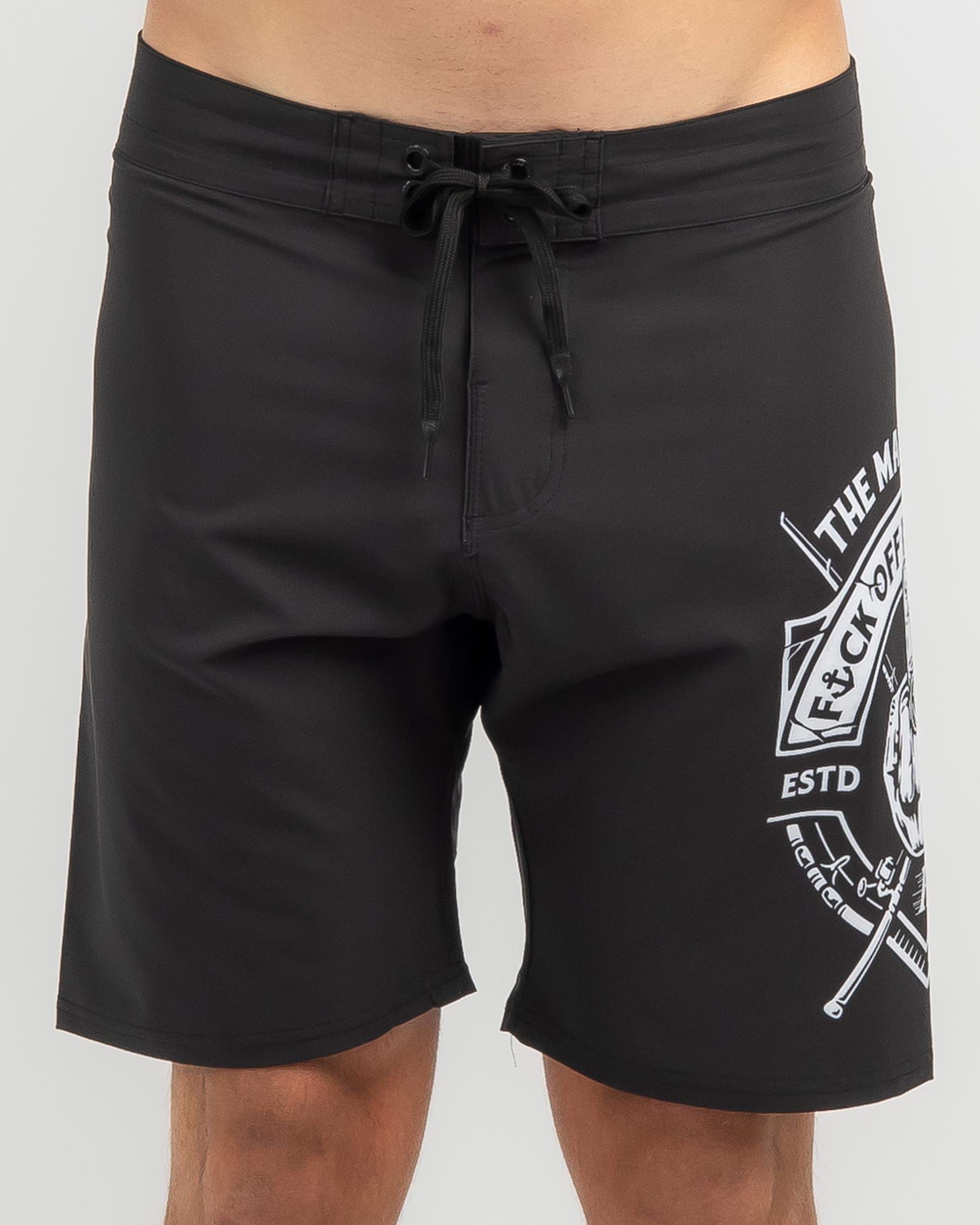 The Mad Hueys Fk Off I'm Fishing Board Shorts In Black - FREE* Shipping &  Easy Returns - City Beach United States