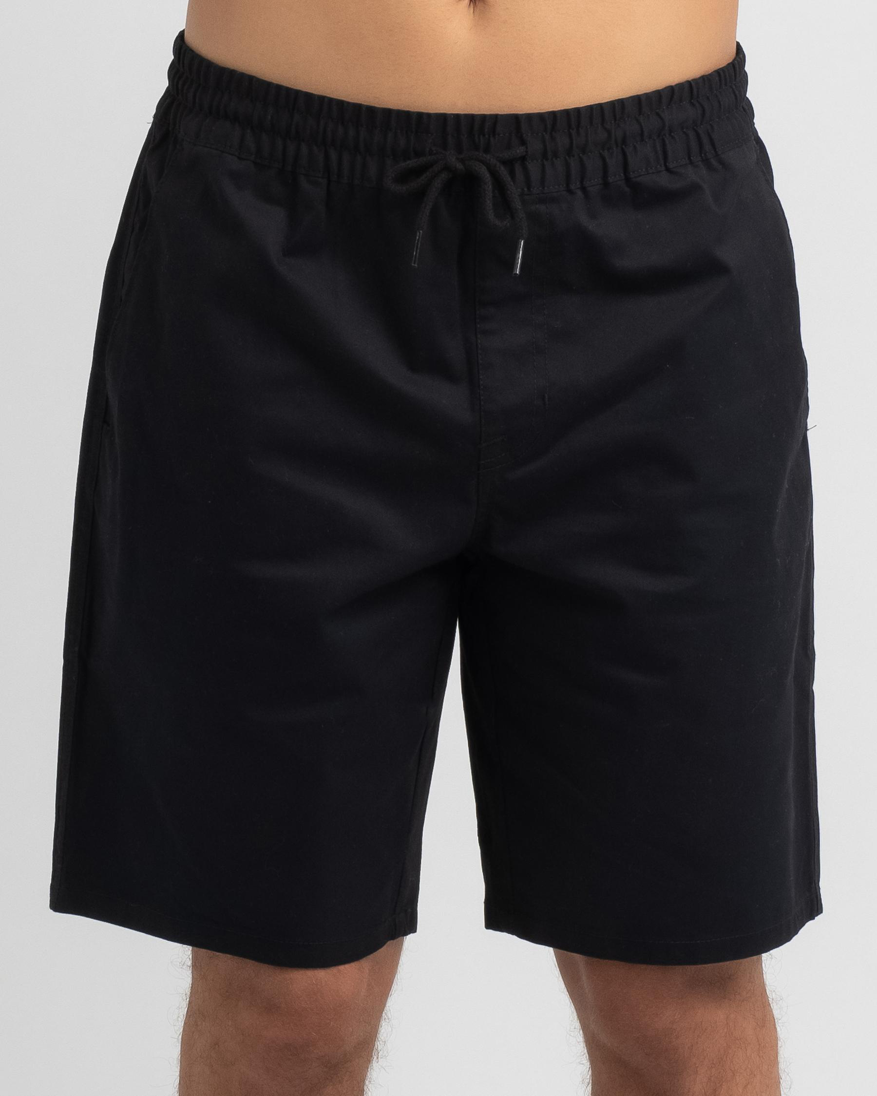 Shop Volcom Cleaver Elastic Walk Shorts In Black - Fast Shipping & Easy ...