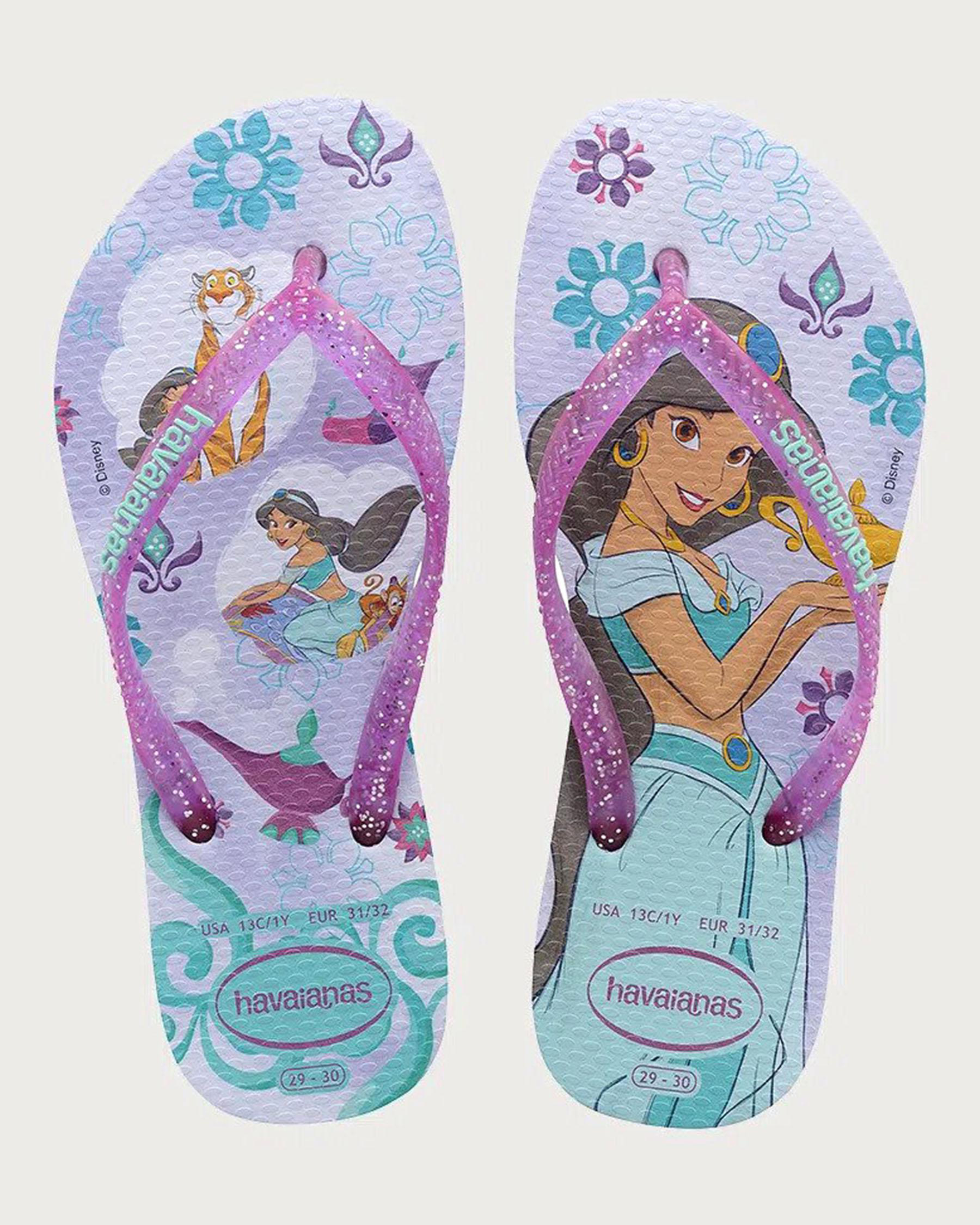 Havaianas Kids' Slim Princess Jasmine Thongs In Lavendar/ Purple Jelly ...