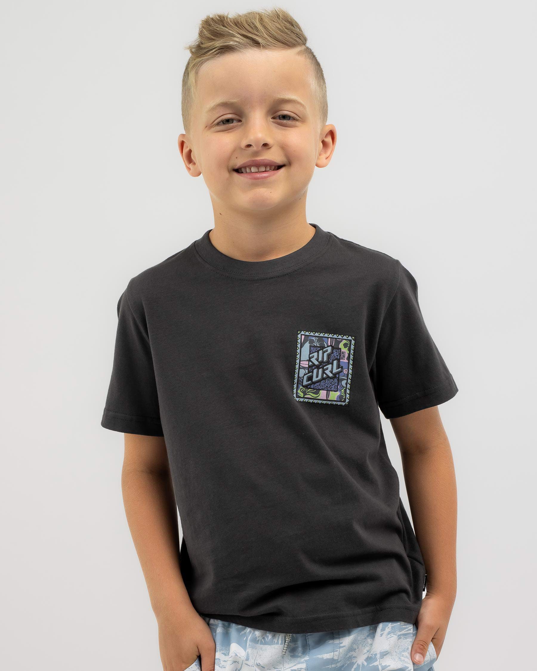 Shop Rip Curl Toddlers' Static Youth Logo T-Shirt In Washed Black ...