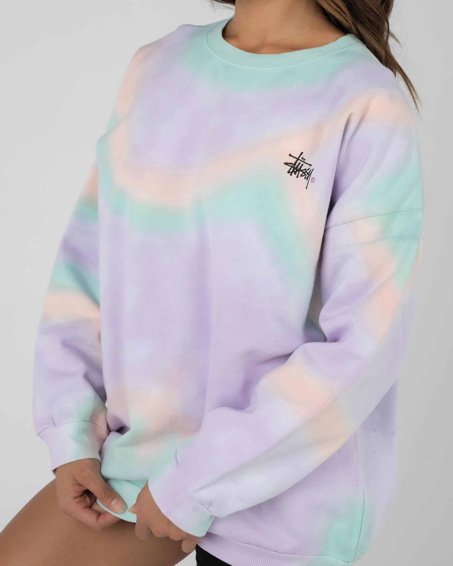 Shop Stussy Verna Tie Dye Sweatshirt In Lilac Fast Shipping Easy Returns City Beach Australia