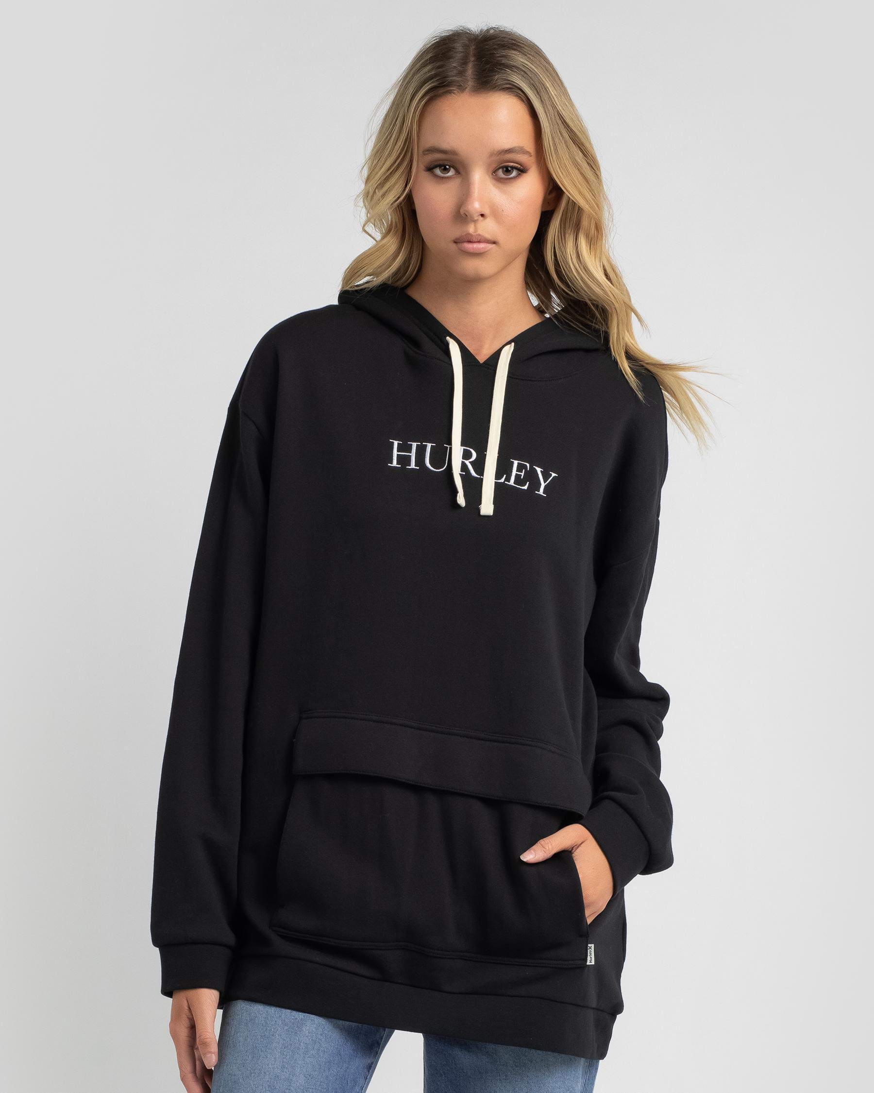 Shop Hurley Ivy Pocket Hoodie In Black - Fast Shipping & Easy Returns ...